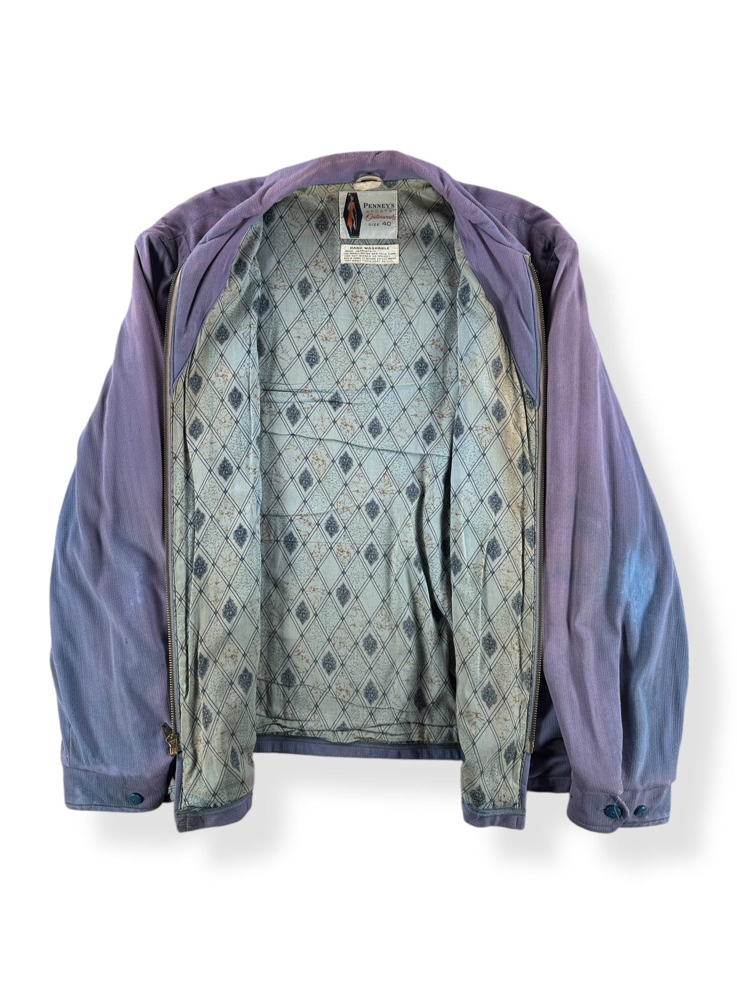 Inside of Vintage 50s Penney's Sports Jacket SZ 40