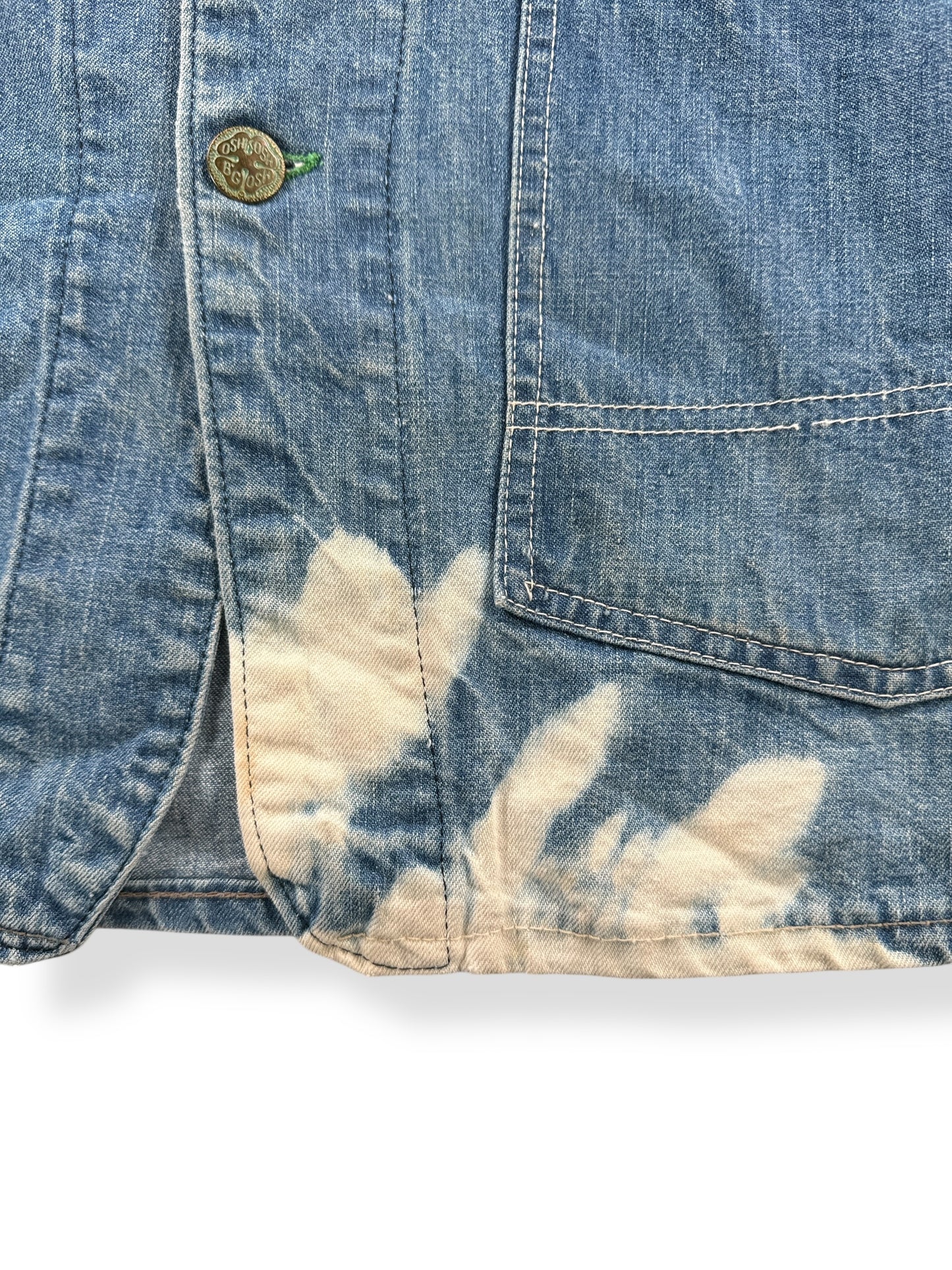 Stain on Vintage Osh Kosh Denim Chore Coat SZ 42