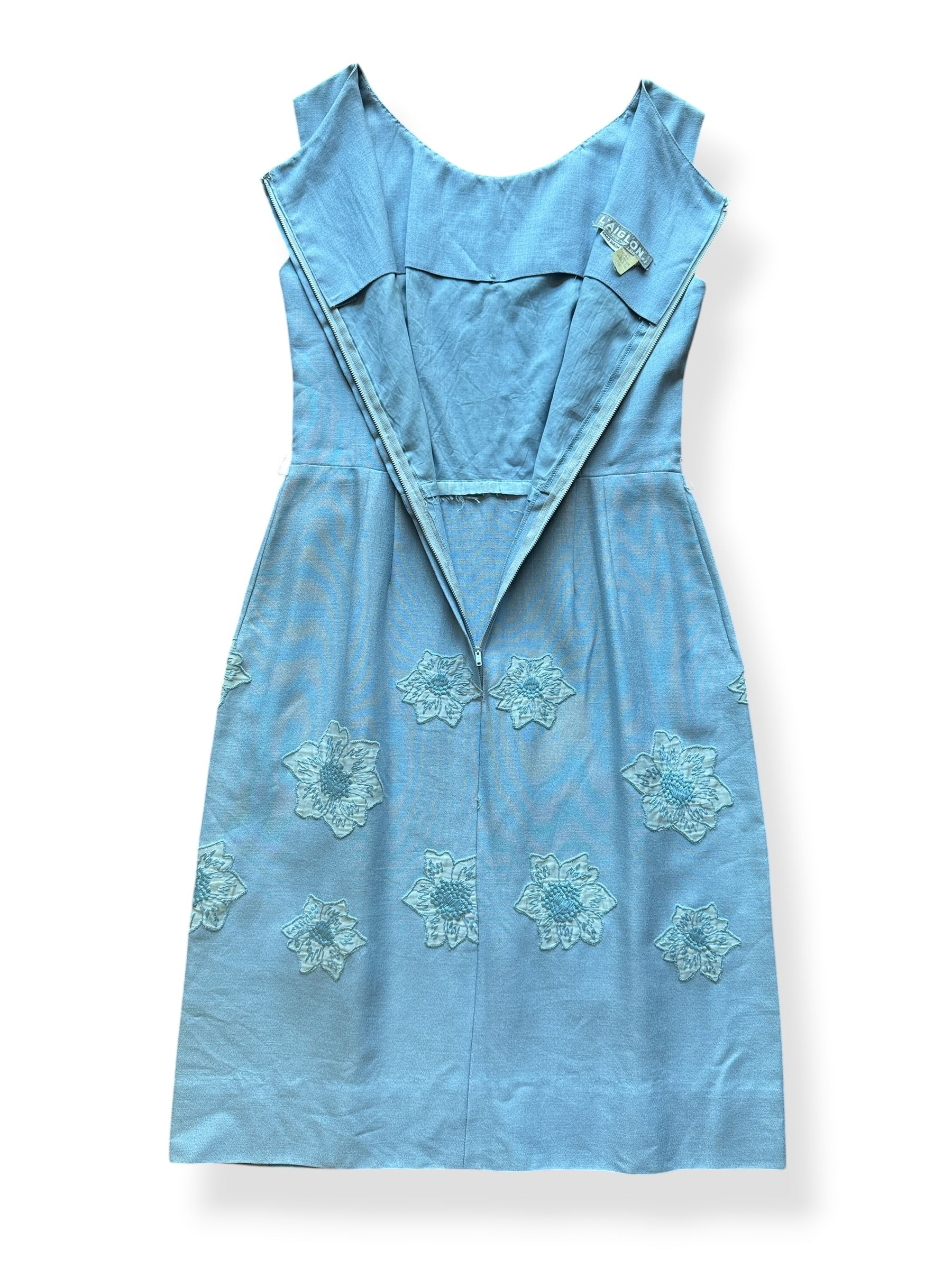 Opening of Vintage Sky Blue Floral Embroidered Dress SZ M - AS IS