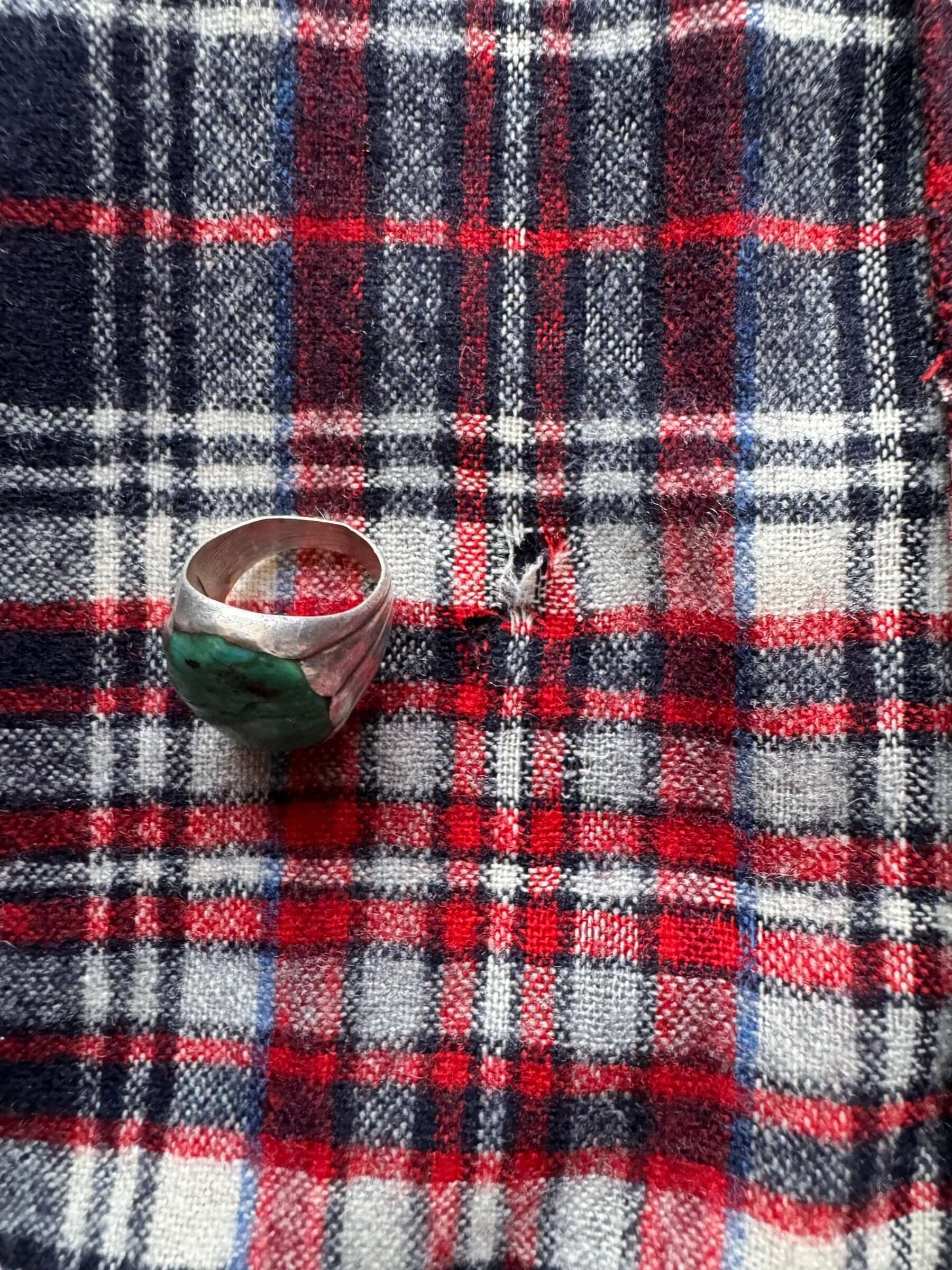 Small Hole Again on Vintage Red/White/Blue Pendleton Wool Flannel SZ L