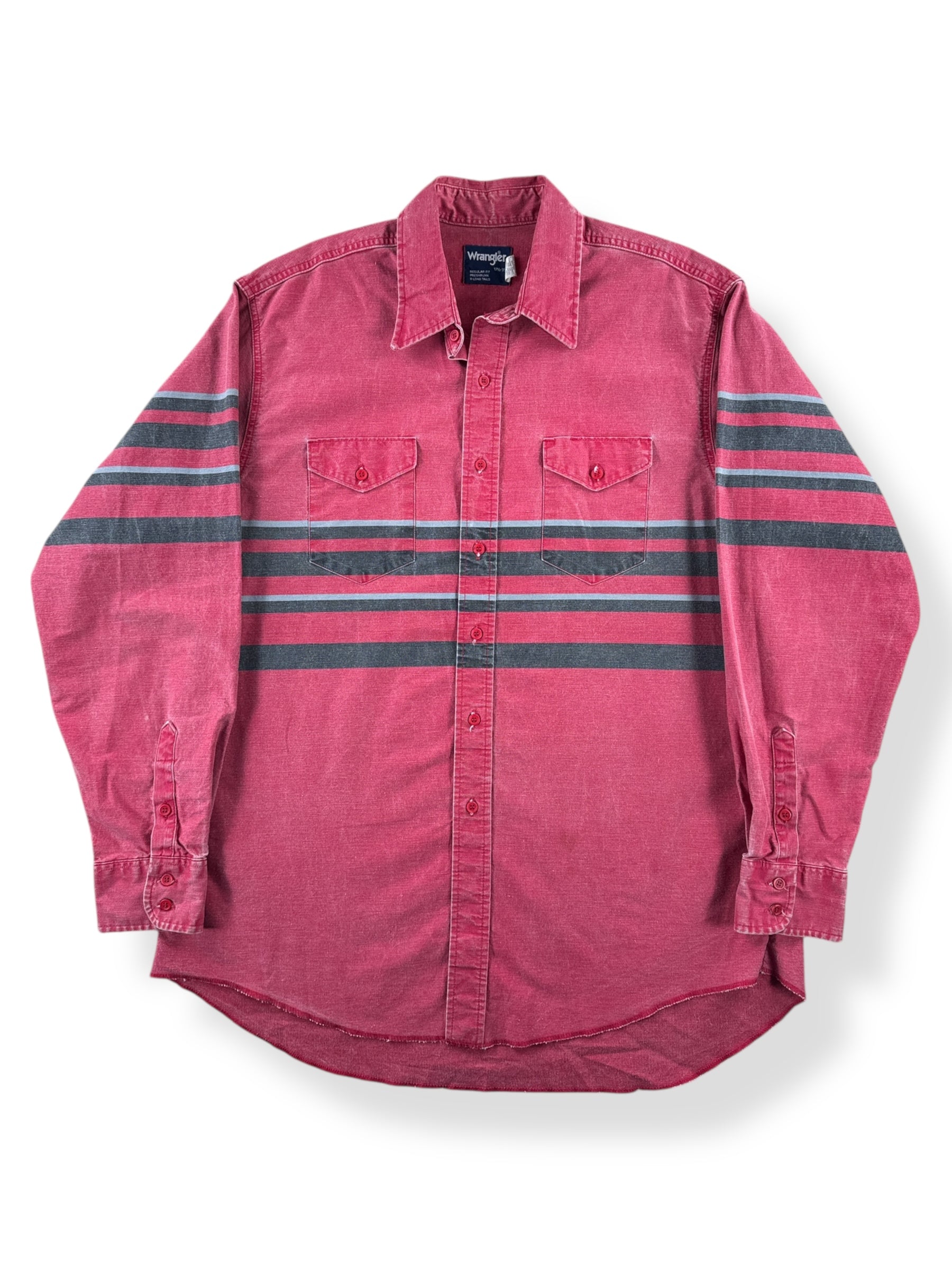 Front of Vintage Wrangler Brushpopper Shirt SZ 17 1/2 - 35 (Fits XL)
