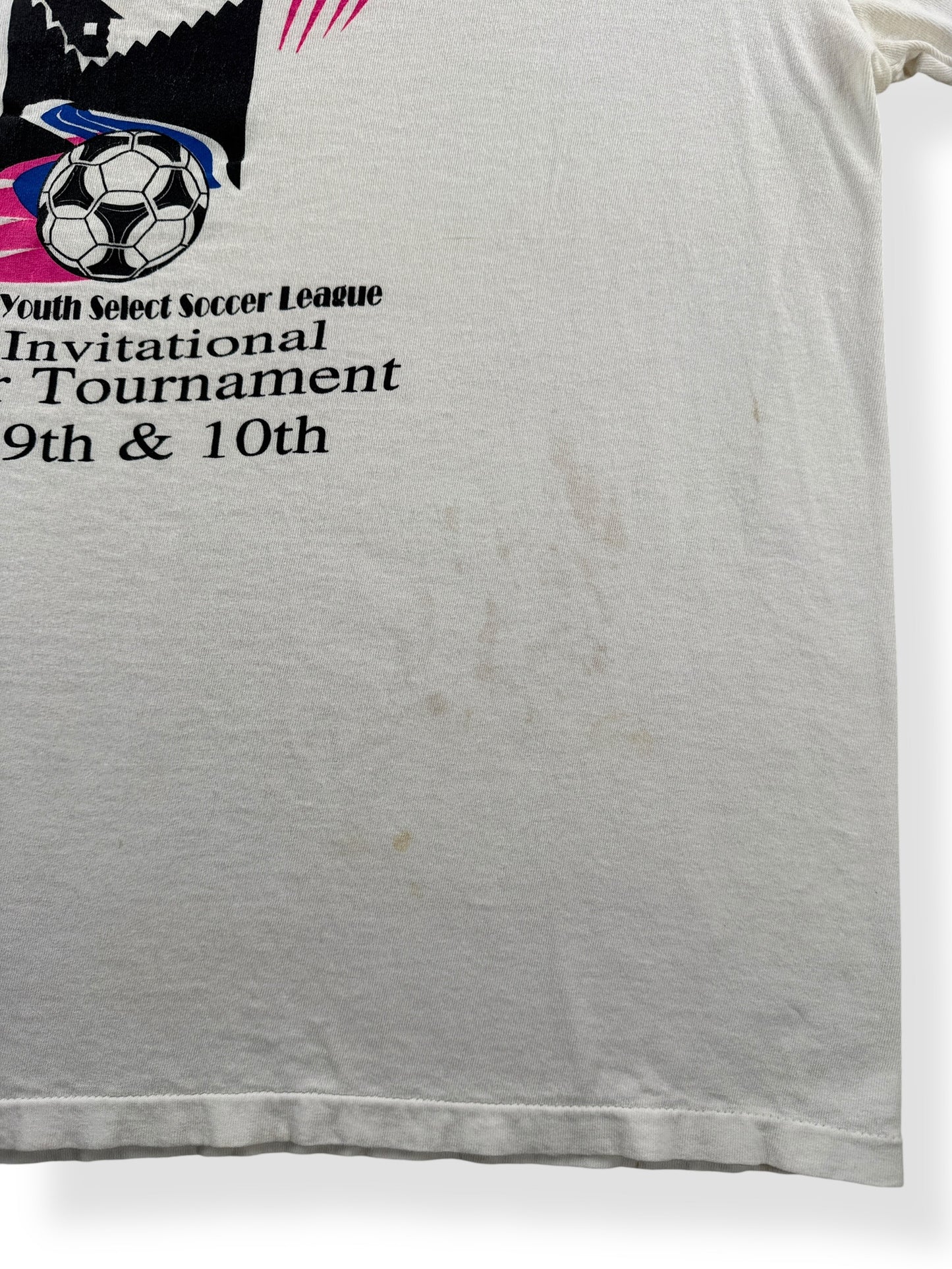 Staining on Vintage Adidas Fort Wayne Soccer Tee SZ M