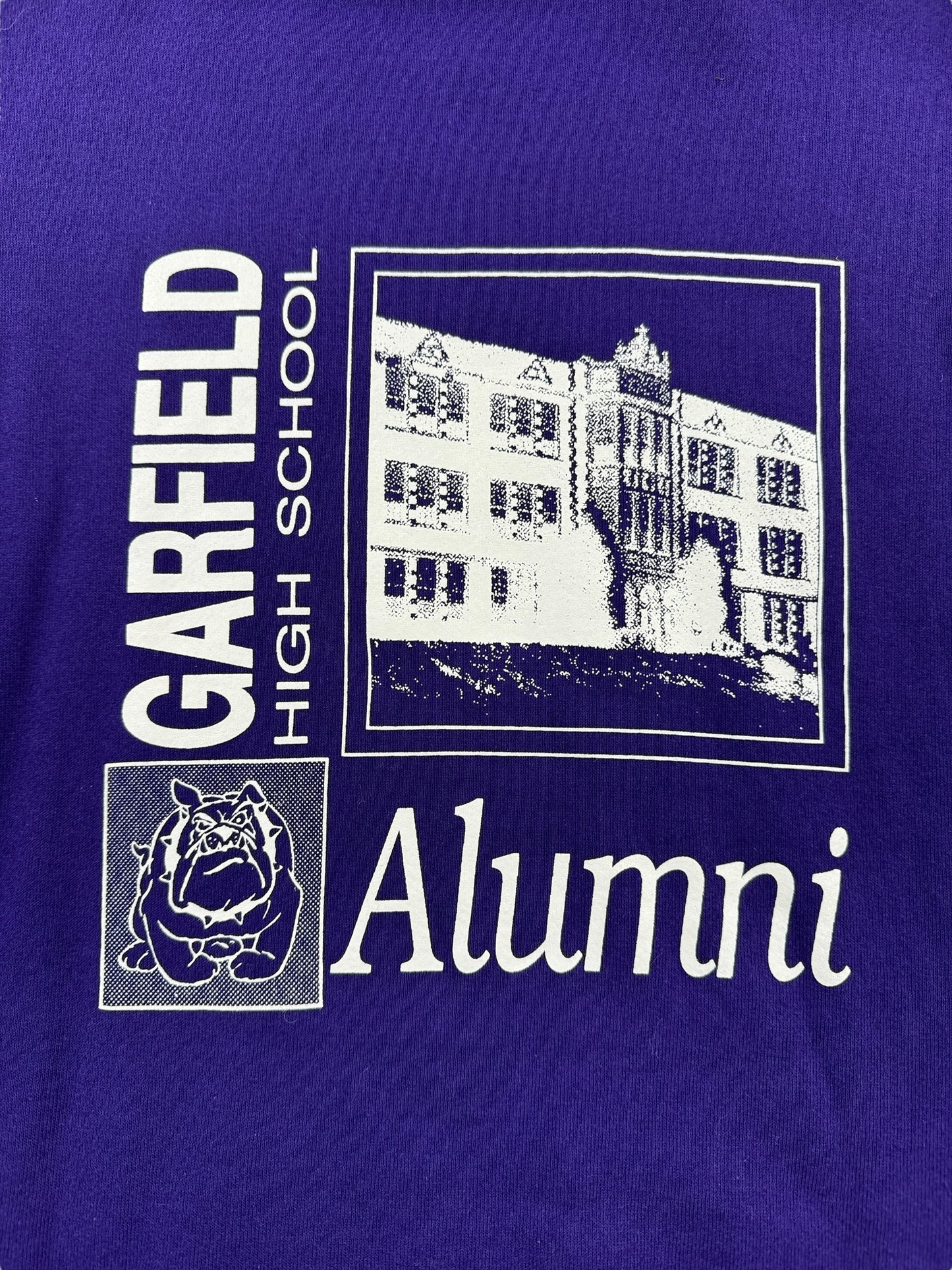 Back Graphic of Vintage Garfield High School Alumni Crewneck SZ XL