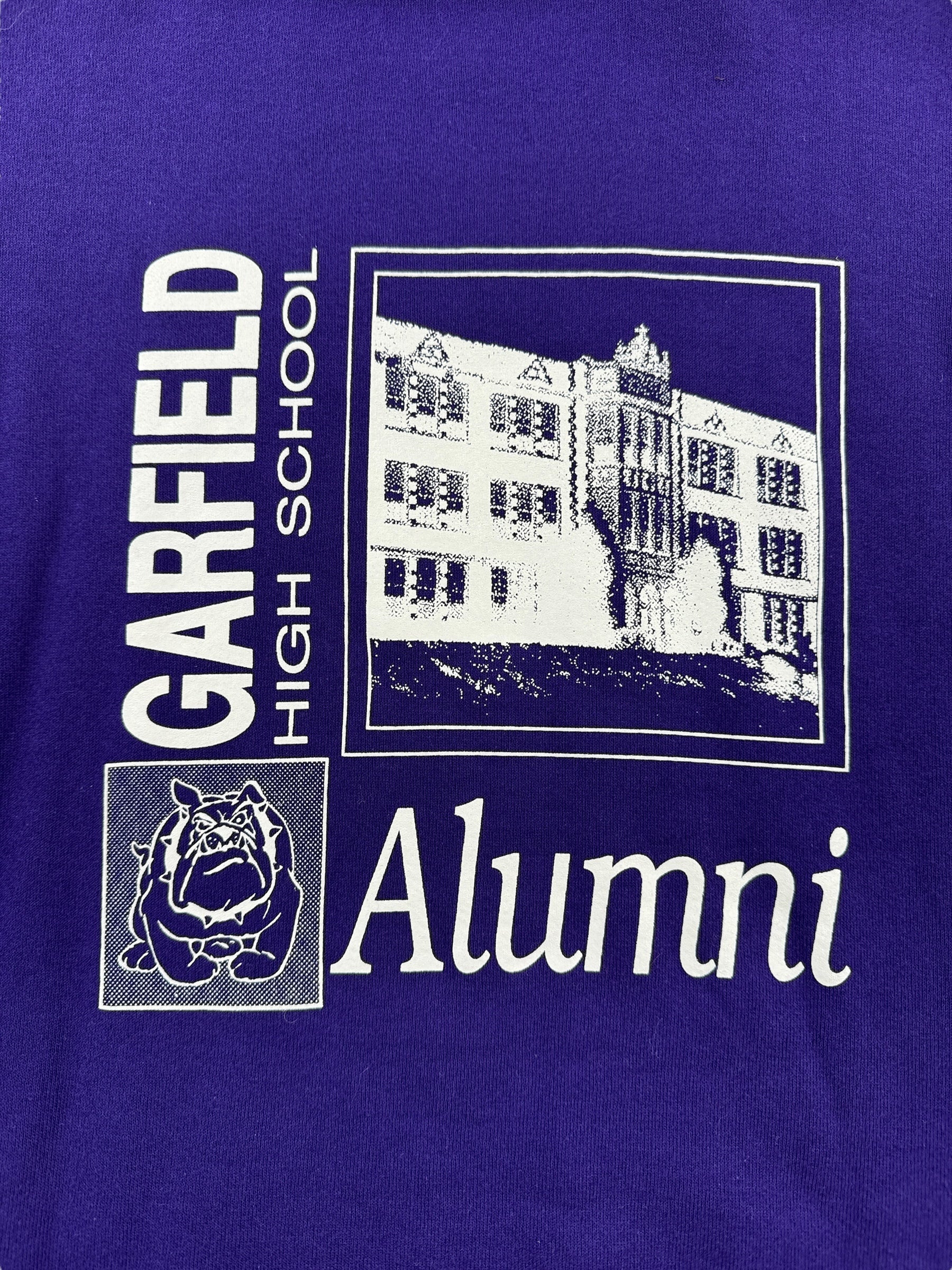 Back Graphic of Vintage Garfield High School Alumni Crewneck SZ XL