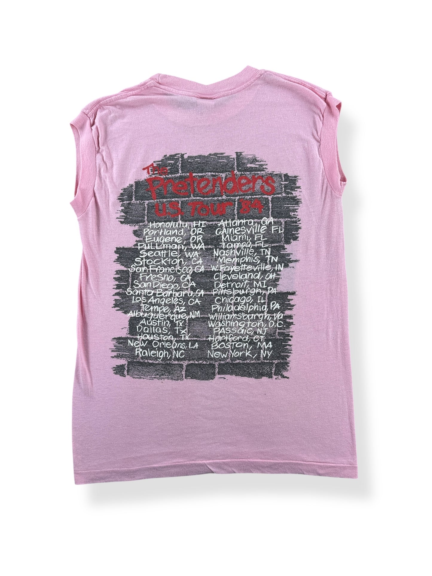 Back of The Pretenders Pink Tank SZ S