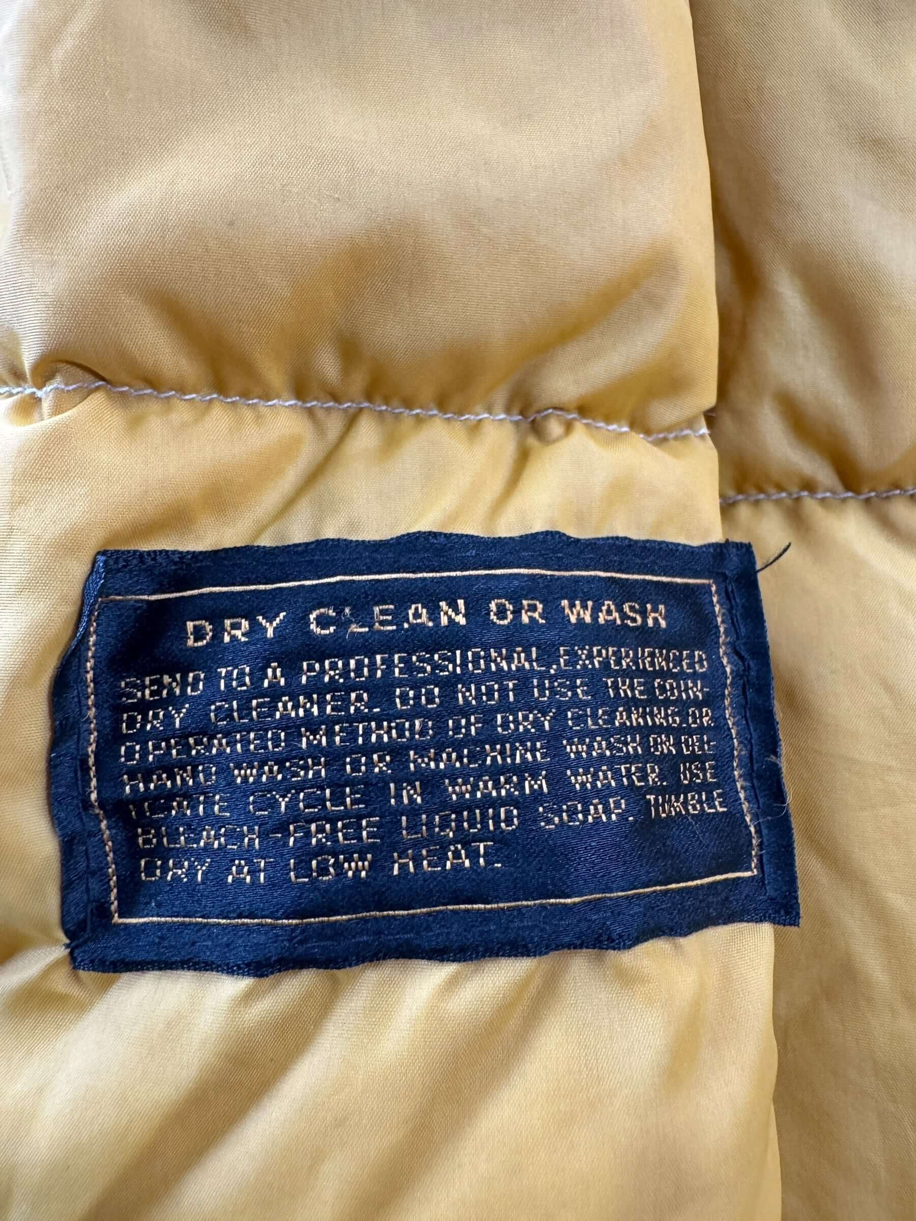 Care Tag on Vintage Eddie Bauer Lightweight Jacket SZ S