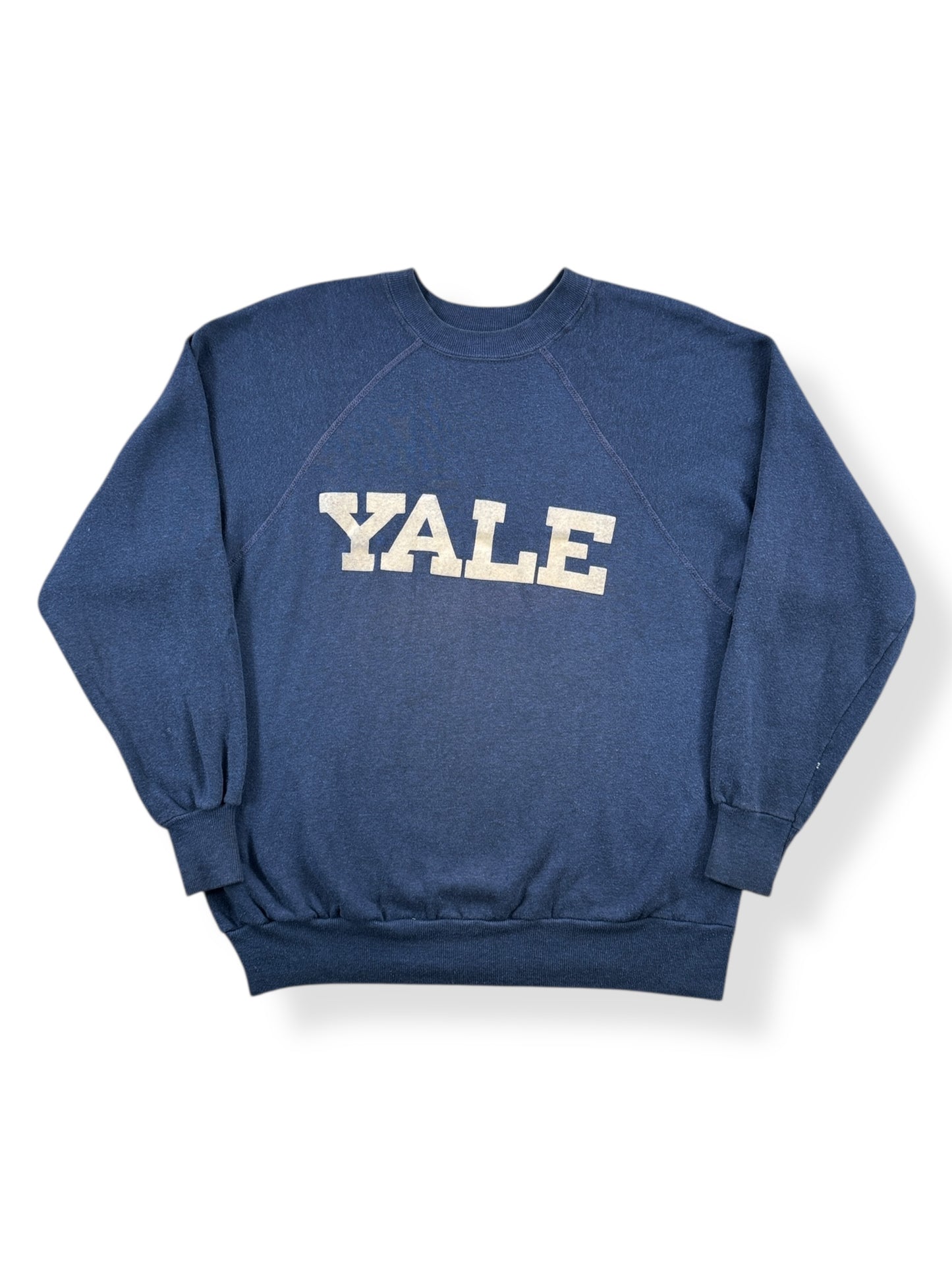 Front of Vintage Yale Flock Print Crewneck SZ L