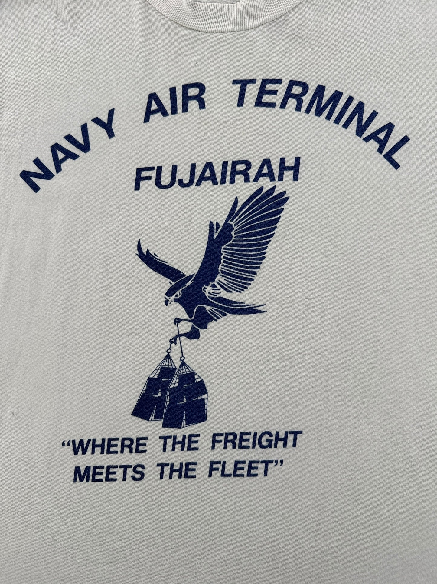 Graphic of Vintage Navy Air Freight Shirt SZ M