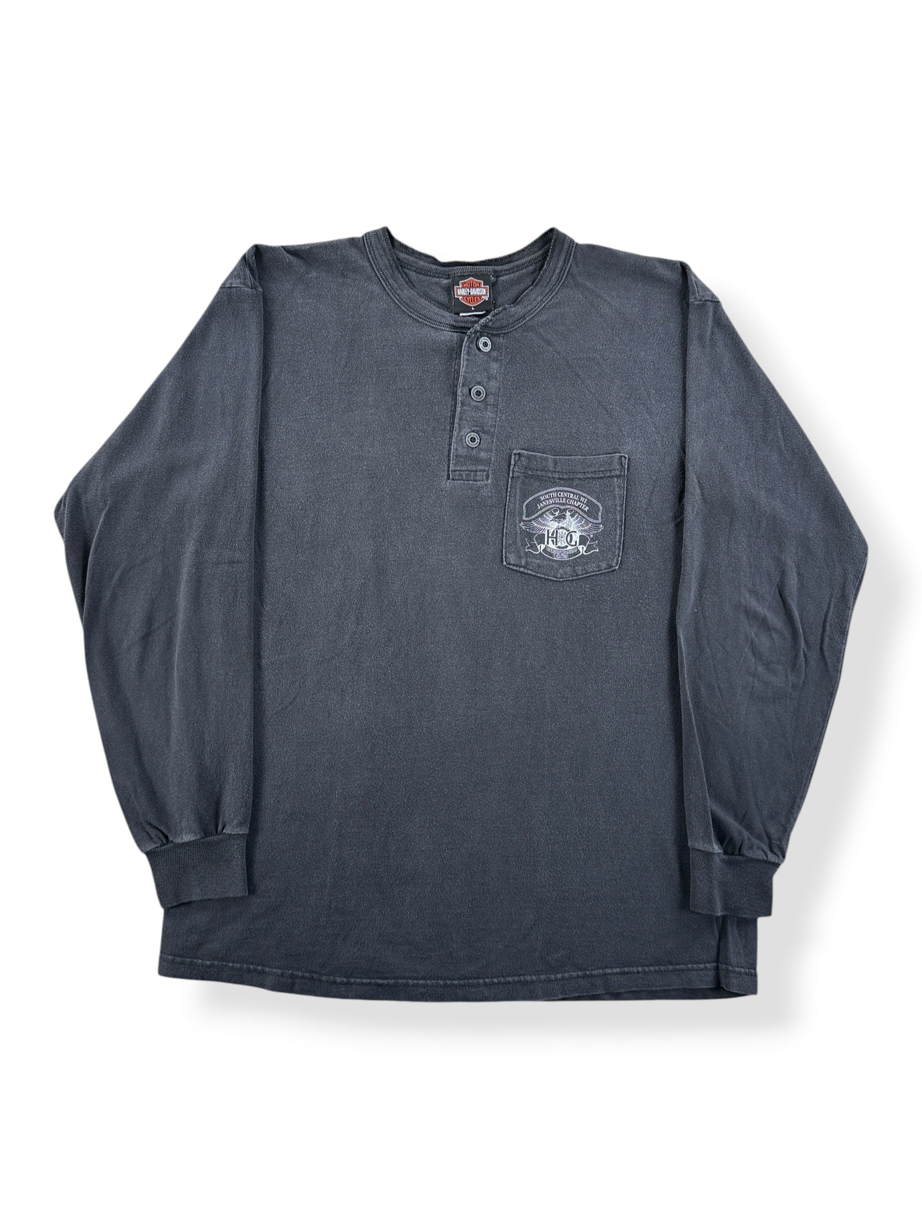 Front of Vintage Harley Davidson South Central WI Henley SZ L