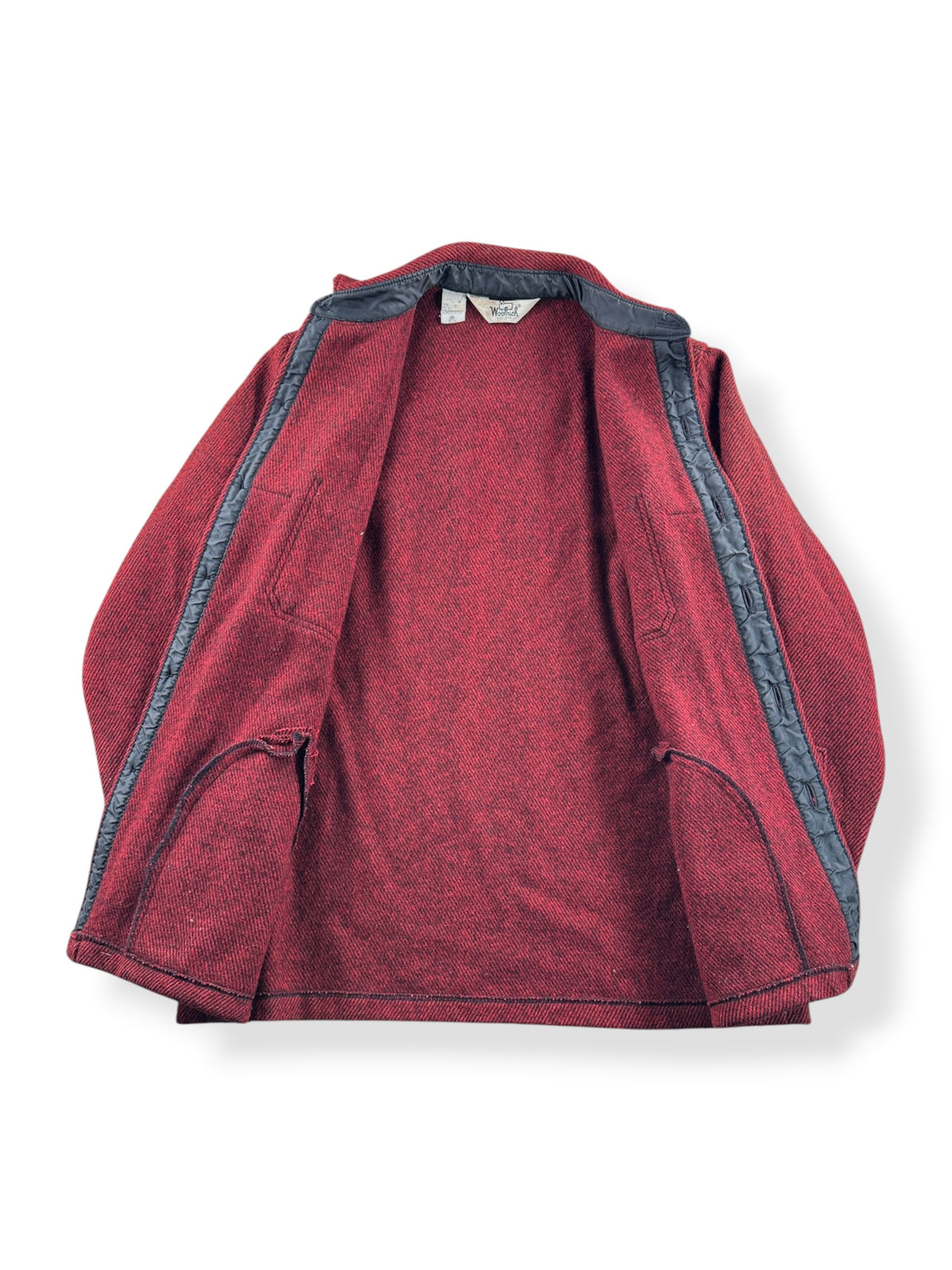 Inside of Vintage Red Woolrich Mackinaw Jacket SZ M