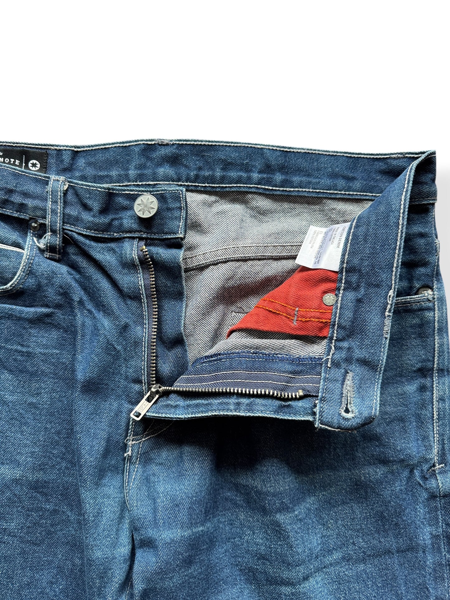 Zipper fly on Freenote Cloth Selvedge Jeans W33 (Fits W34)