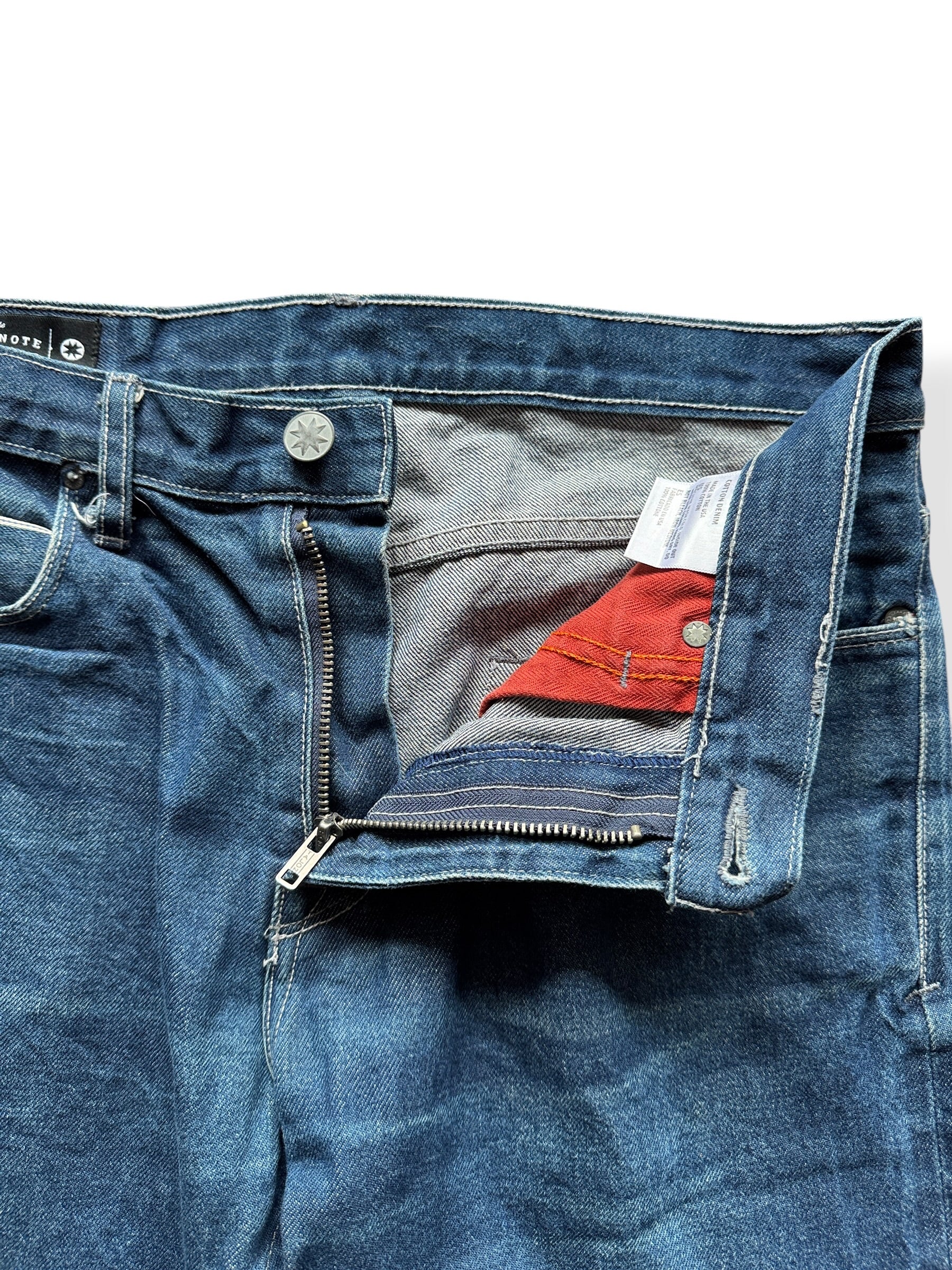 Zipper fly on Freenote Cloth Selvedge Jeans W33 (Fits W34)