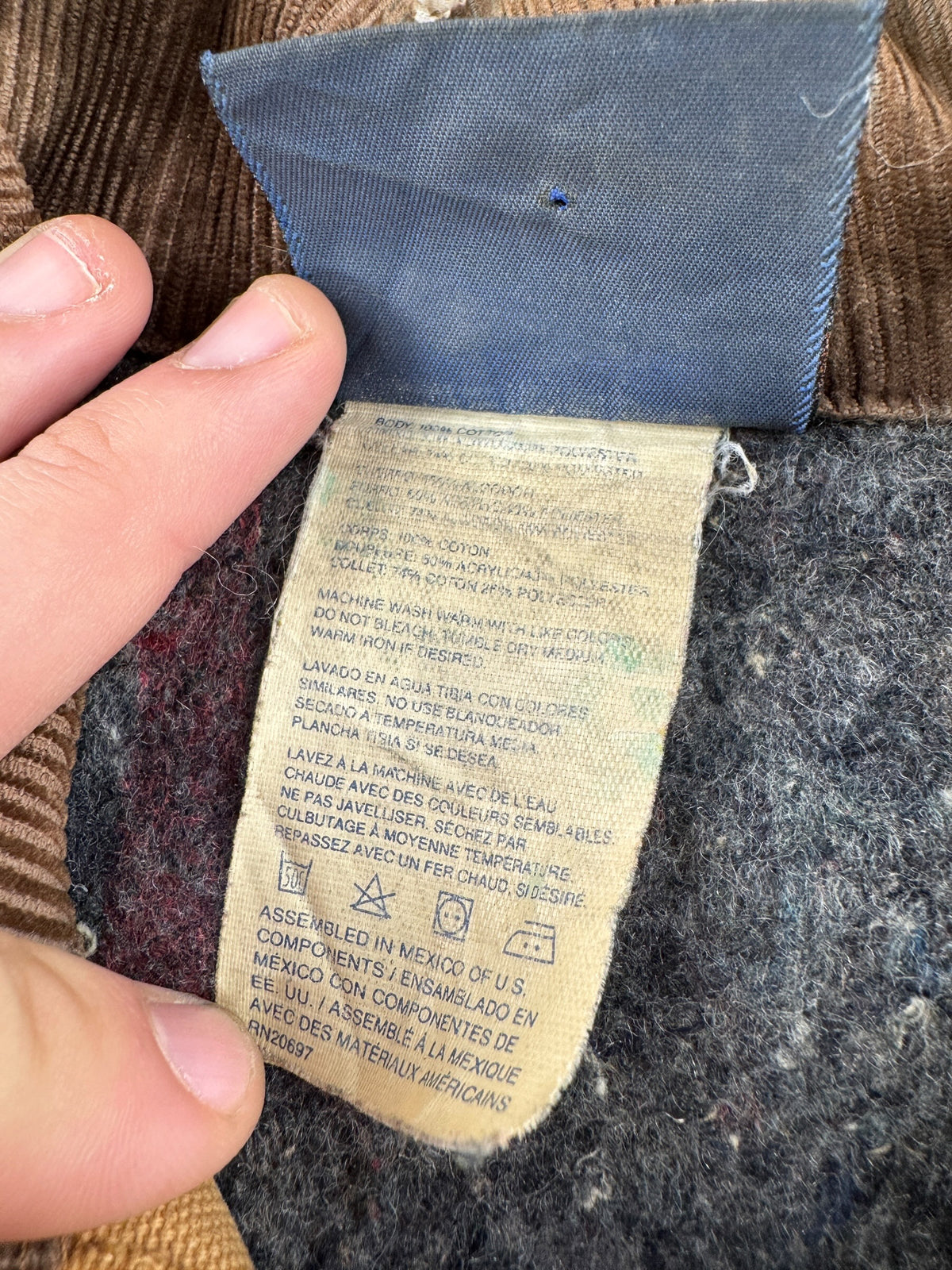 Tags on Vintage 1990s Dickies Detroit Style Workwear Jacket L