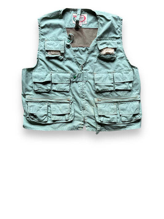 Front View of Vintage World Famous Fishing Vest SZ L | Vintage Fishing Vest Seattle | Barn Owl Vintage Seattle