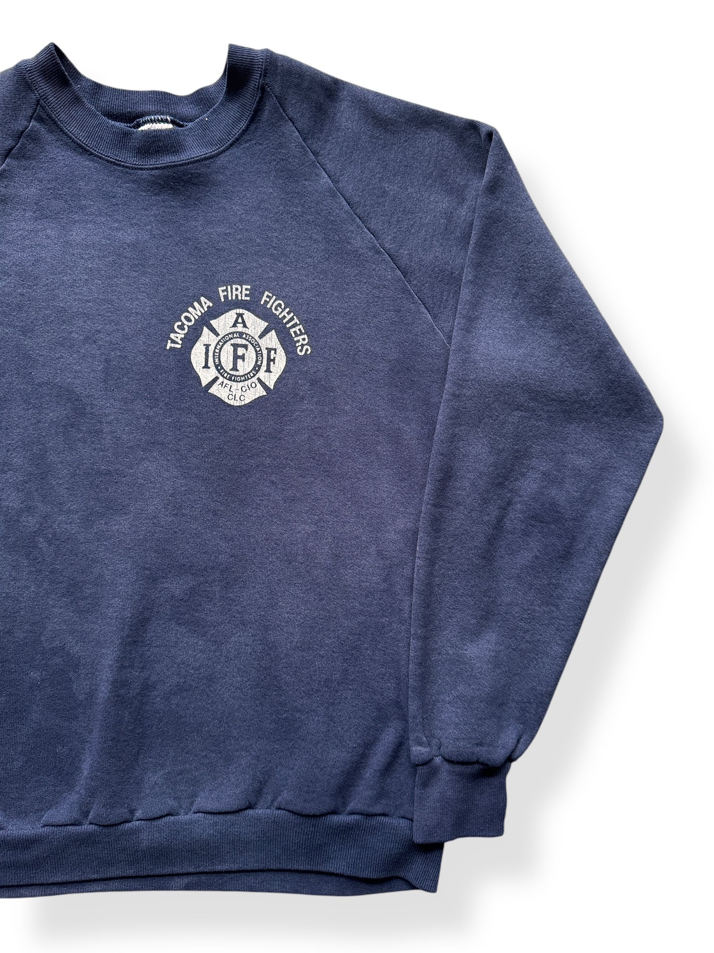 Front Left of Vintage Tacoma Fire Department Crewneck SZ L