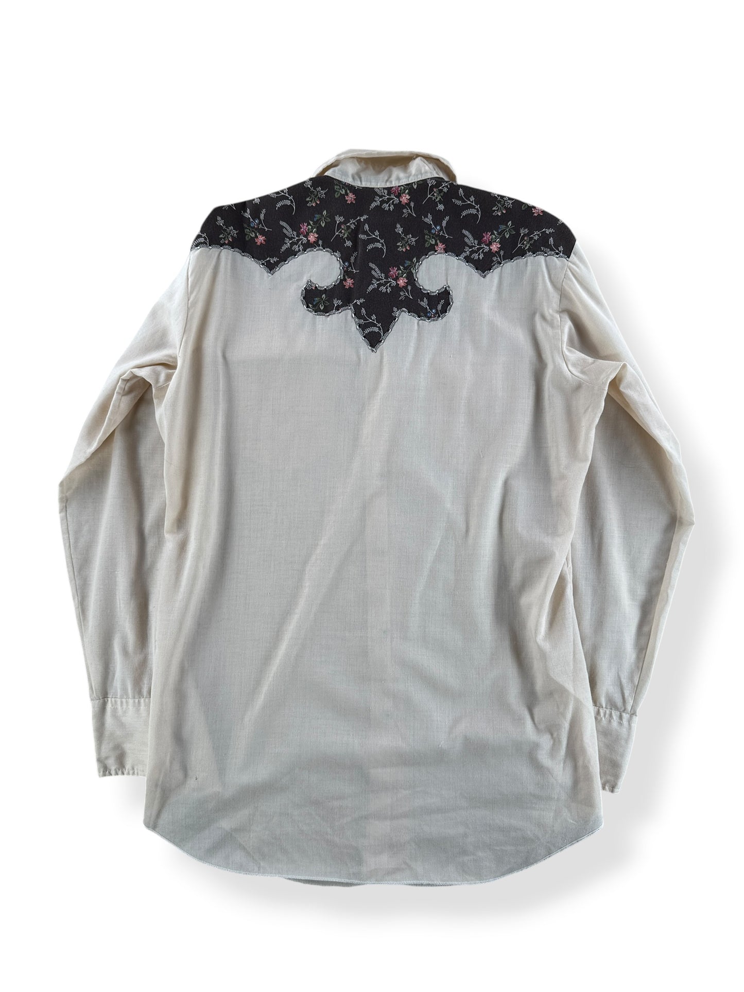 Back of Vintage H Bar C Western Pearl Snap SZ M