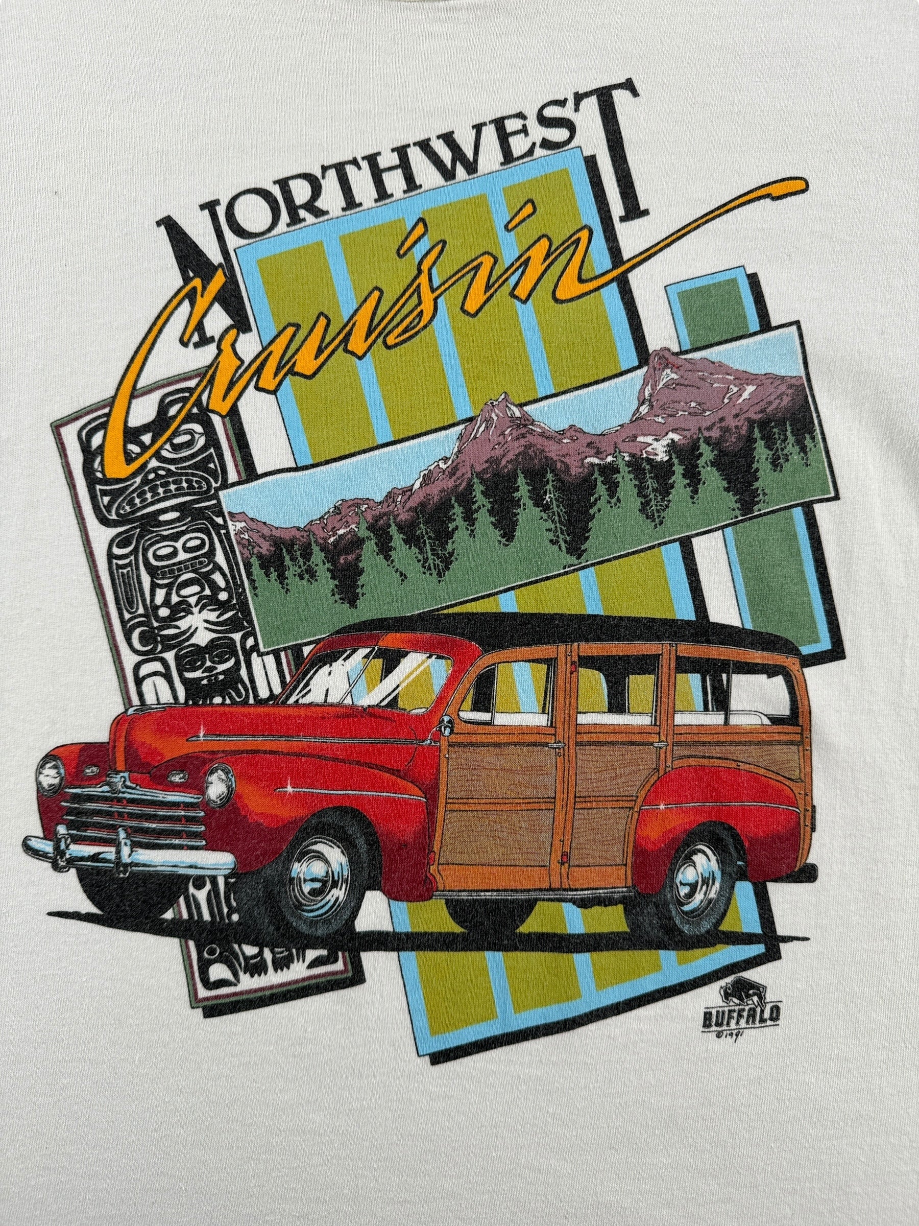 Front Graphic of Vintage Northwest Cruisin Auto Tee SZ S