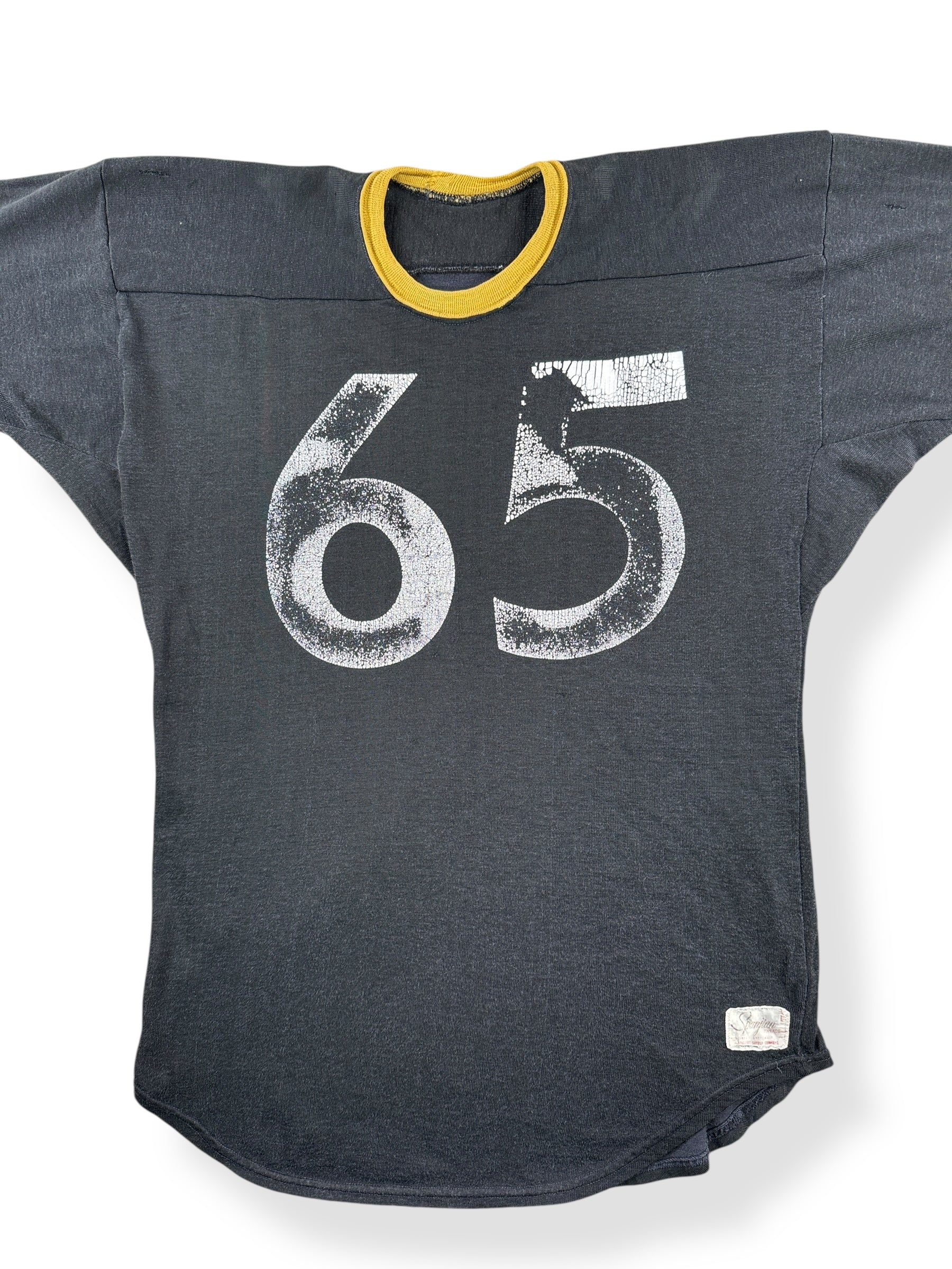 Front Close Up of Vintage 1950s Durene Iowa Football Jersey SZ XXL