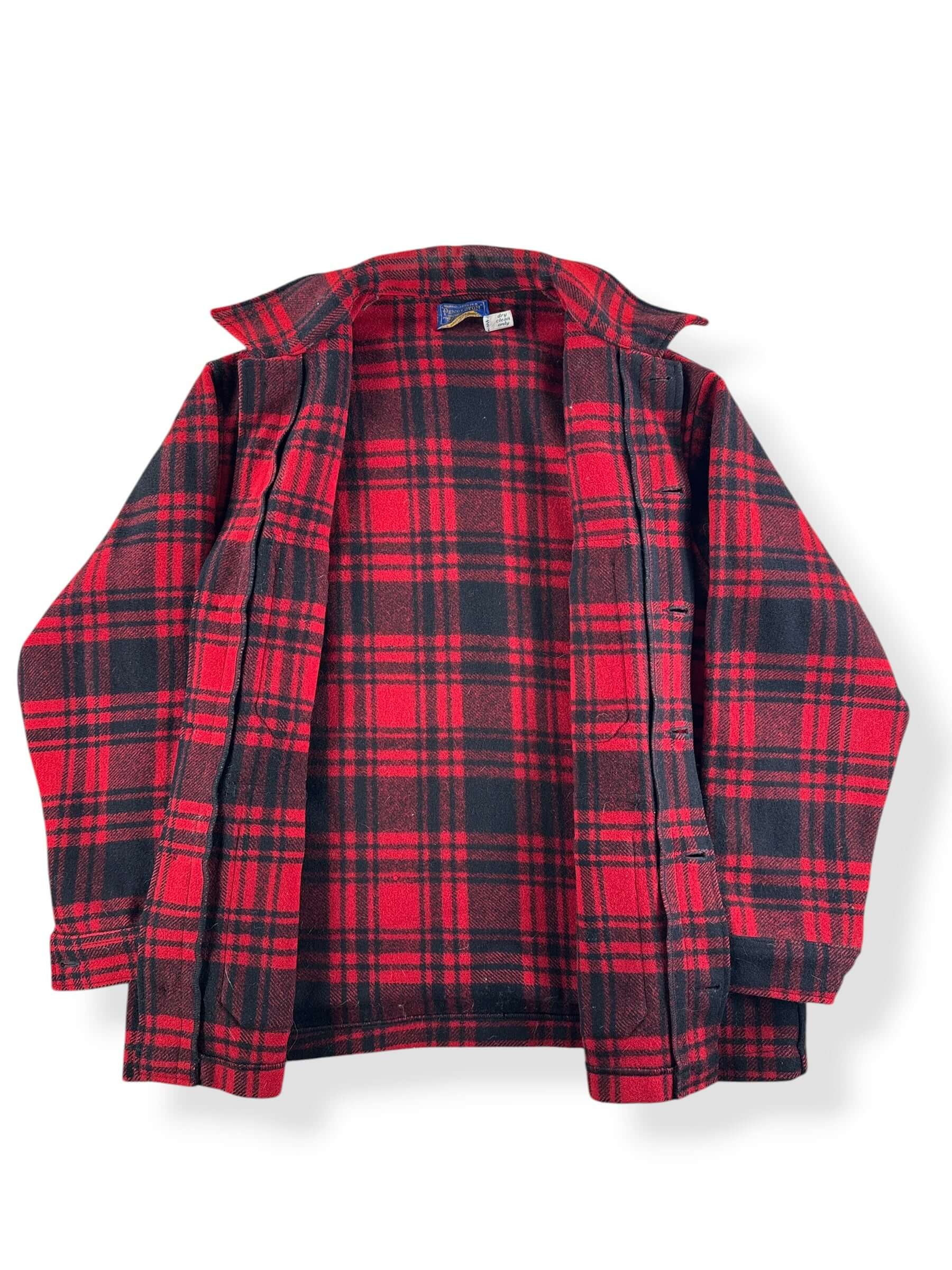Inside of Vintage Pendleton Red & Black Cruiser Jacket SZ XL