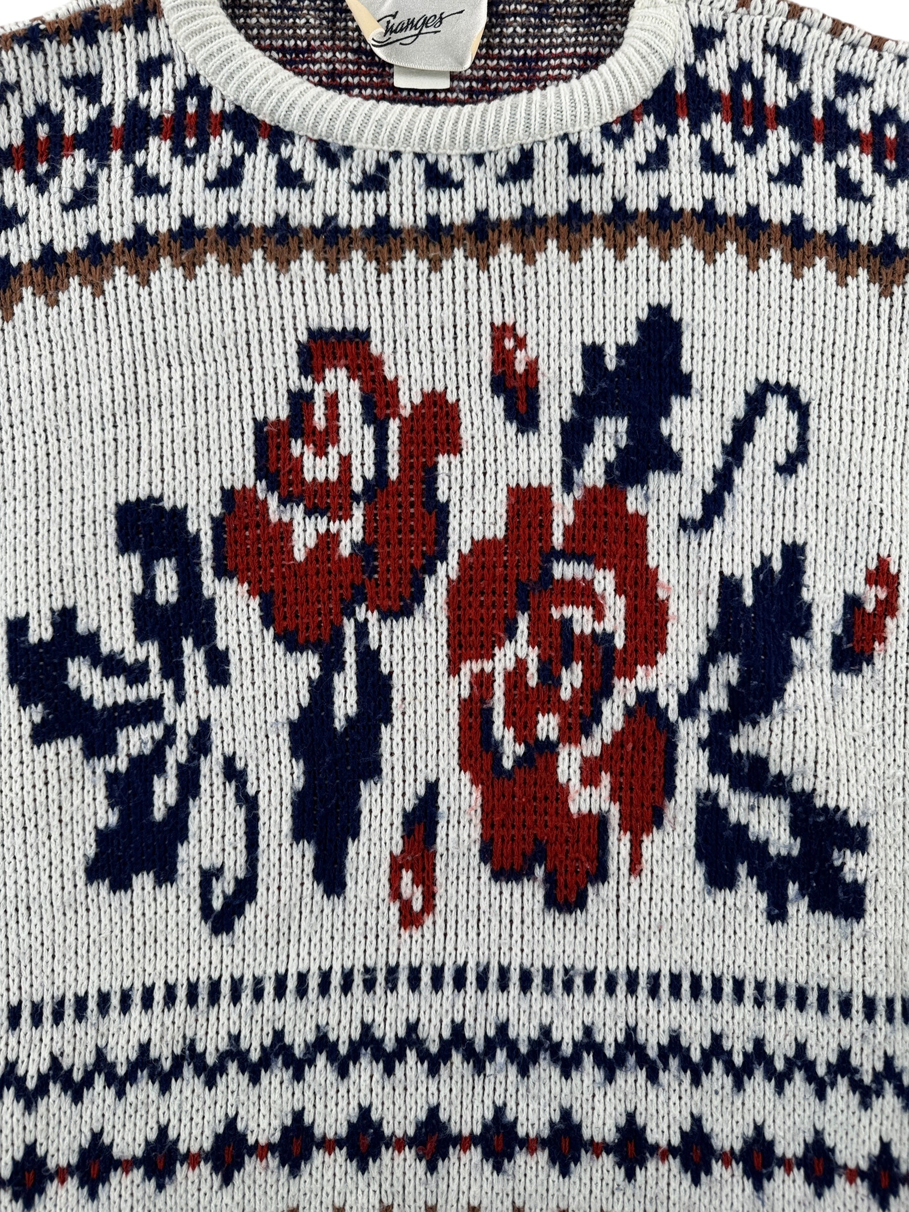 Design on Vintage Changes Knit Rose Sweater SZ XL