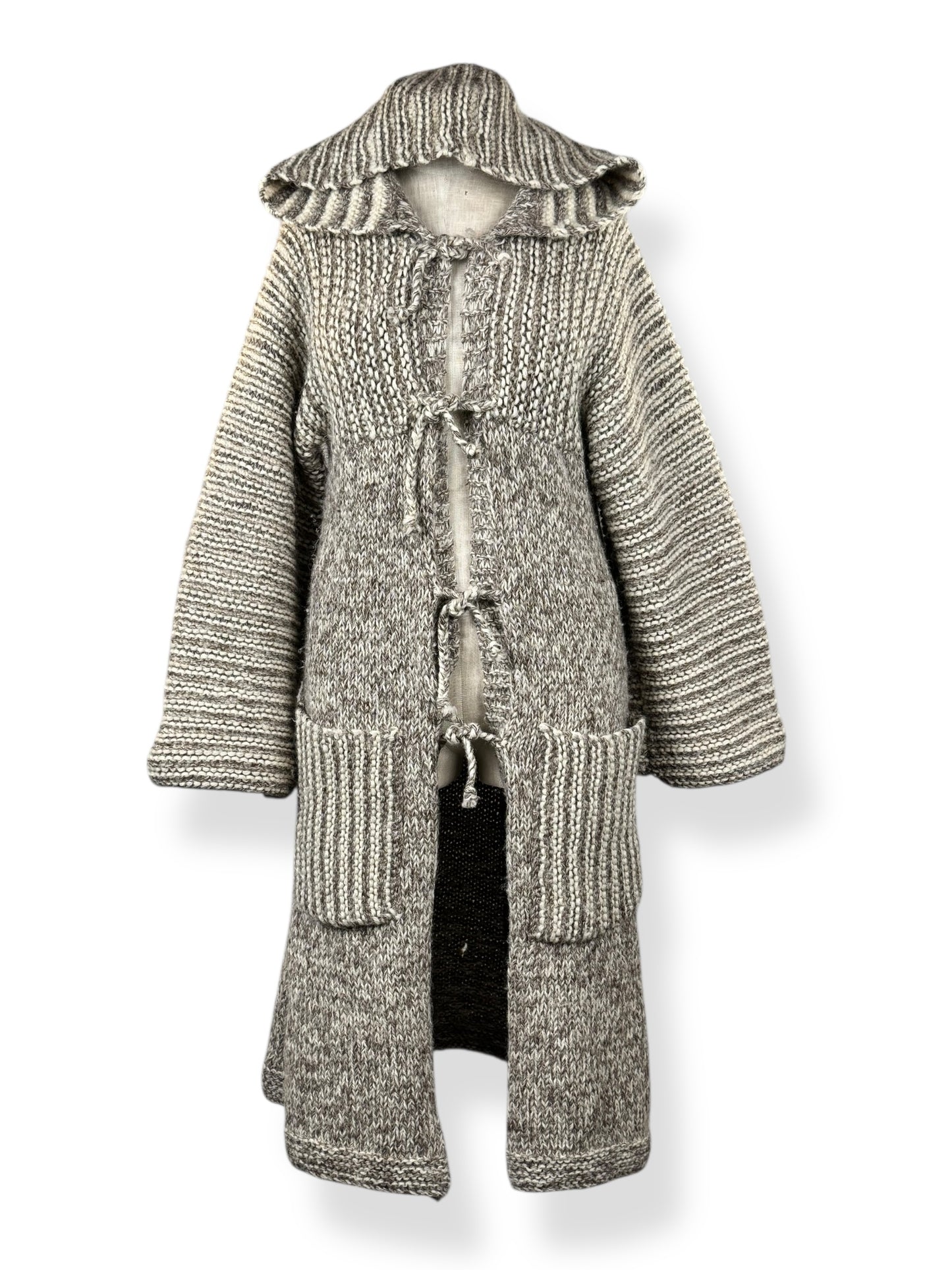 Front view of 1970s Jr Gallery Wool Long Cardigan M