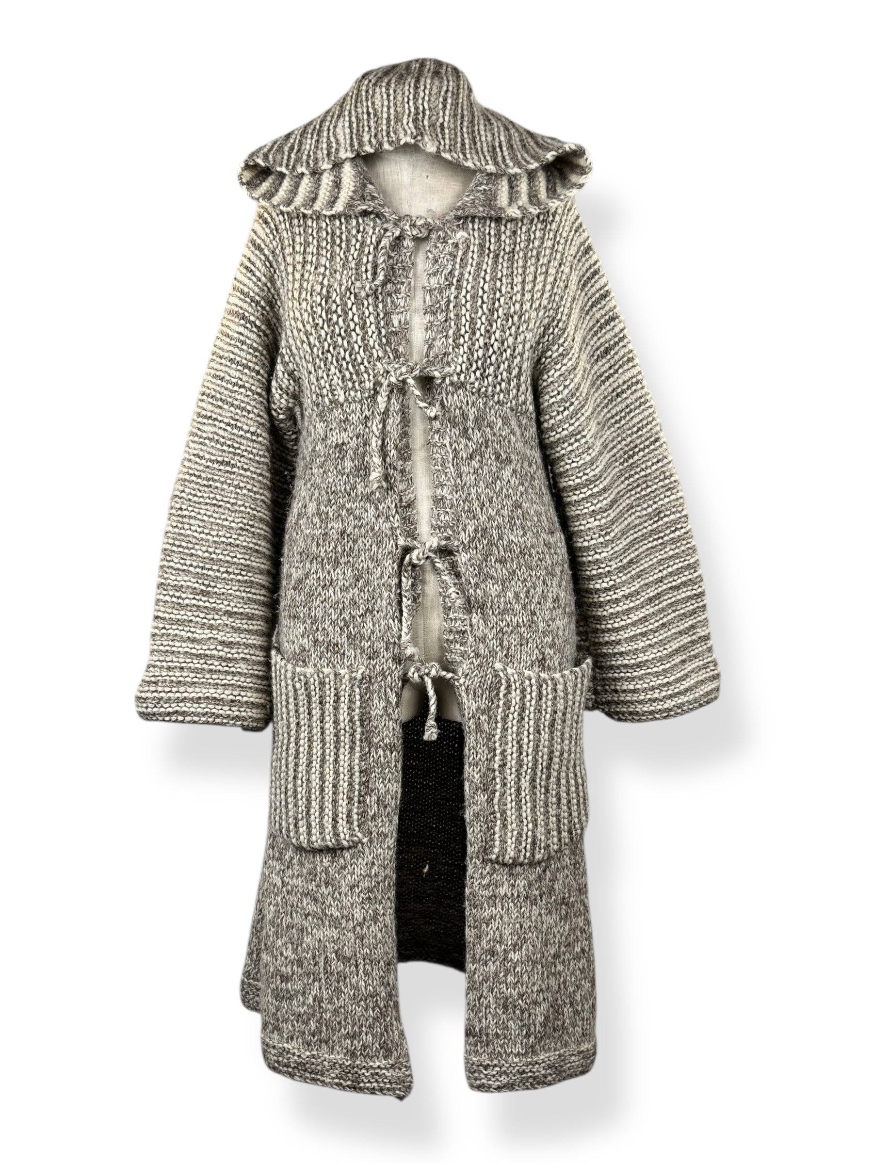 Front view of 1970s Jr Gallery Wool Long Cardigan M