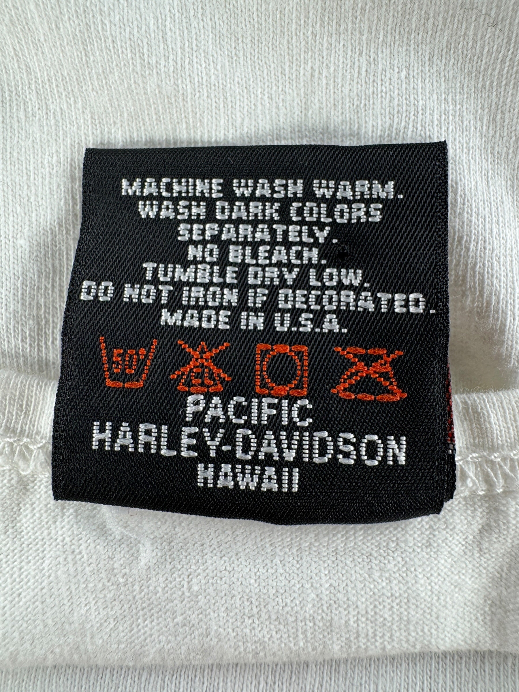 Label on Vintage Harley Davidson Hawaii Tank Top SZ M (Fits S)