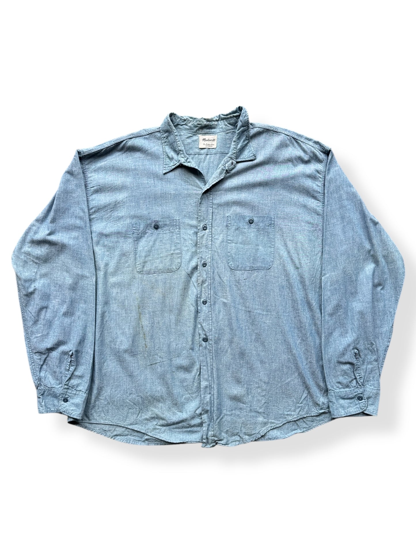 Front of Vintage Madewell Chambray Shirt SZ XXXL
