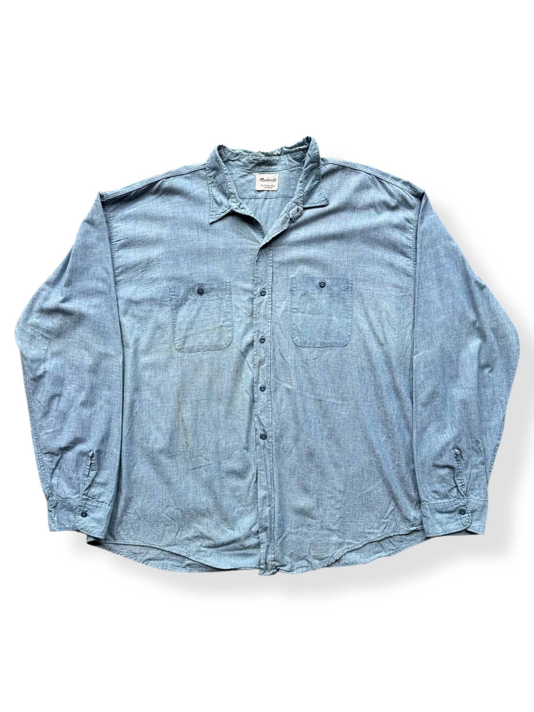 Front of Vintage Madewell Chambray Shirt SZ XXXL