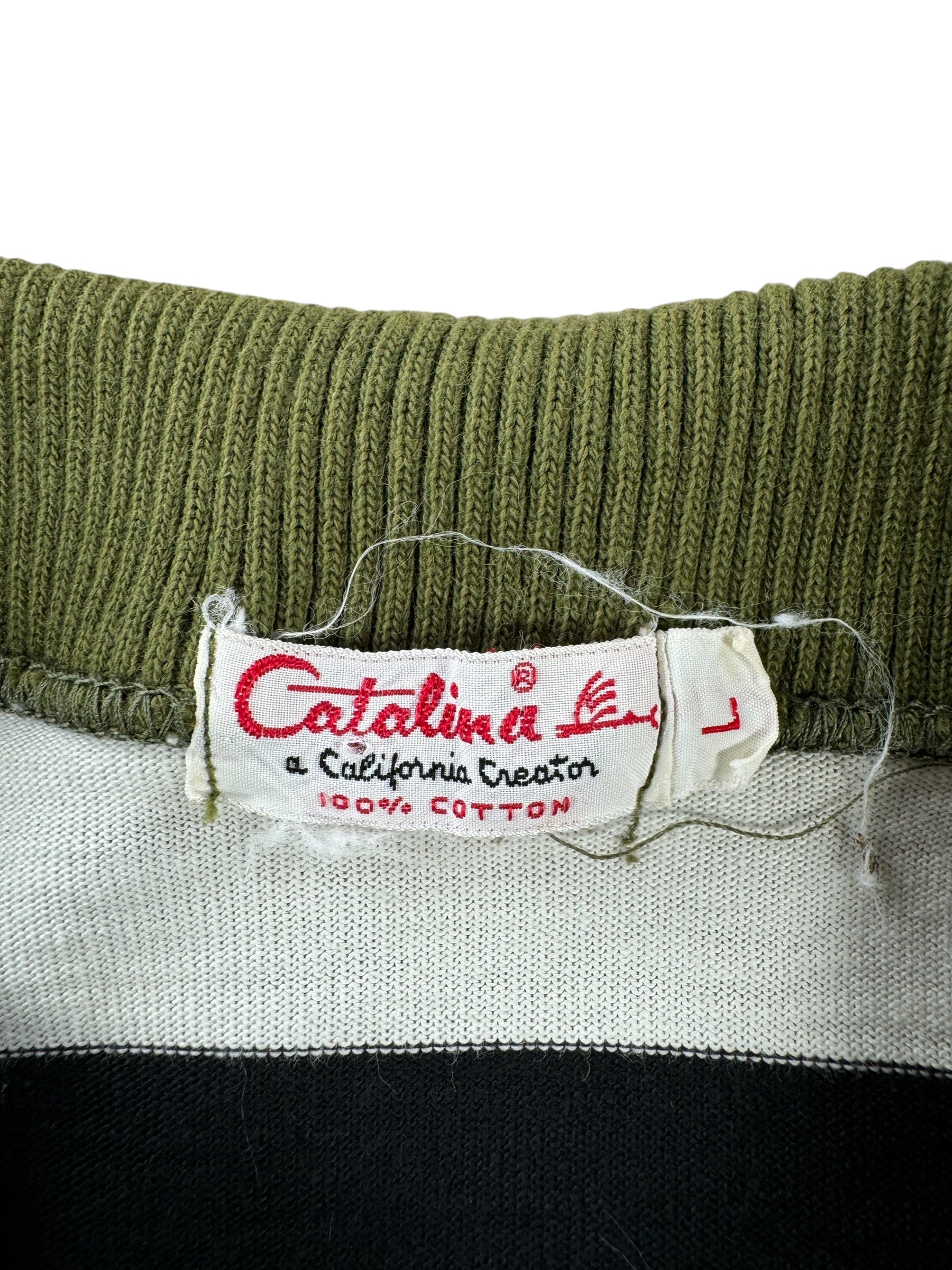 Tag on Vintage Catalina Striped Shawl Short Sleeve Shirt SZ S