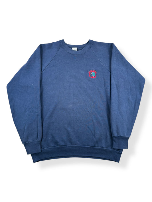 Front of Vintage Duck Head Blue Crewneck SZ L