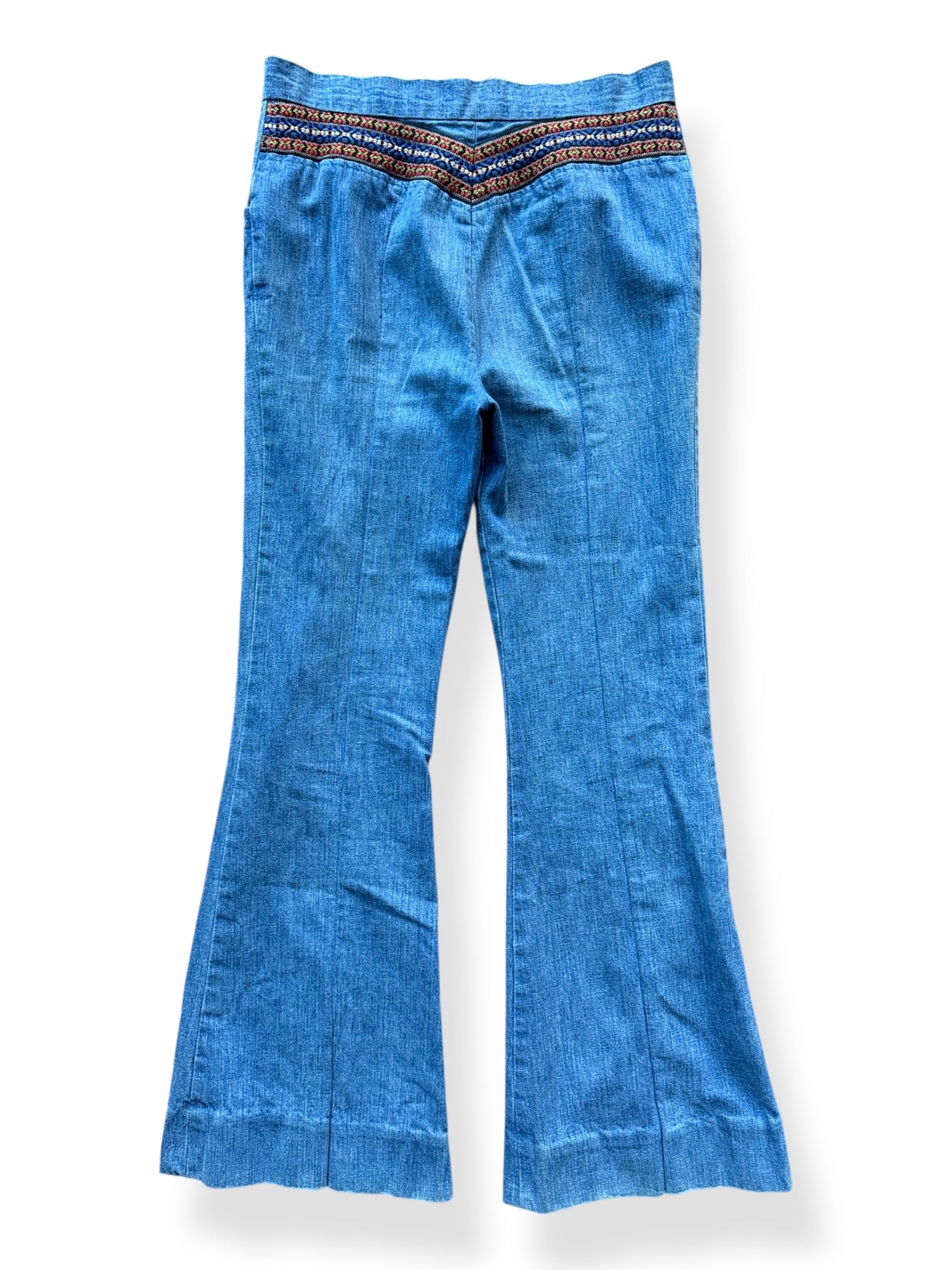 Back of Vintage Homemade Denim Bell Bottom Jeans W31