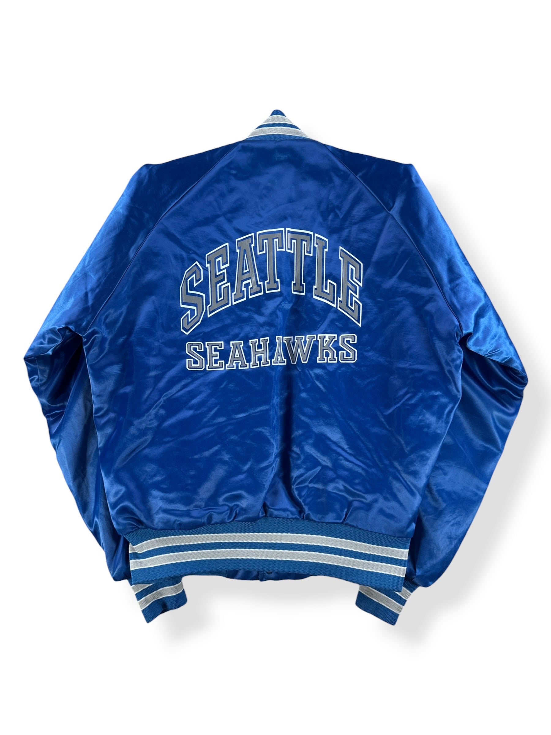 Back of Vintage Chalk Line Youth Seahawks Satin Jacket SZ 14/15 (Fits S)