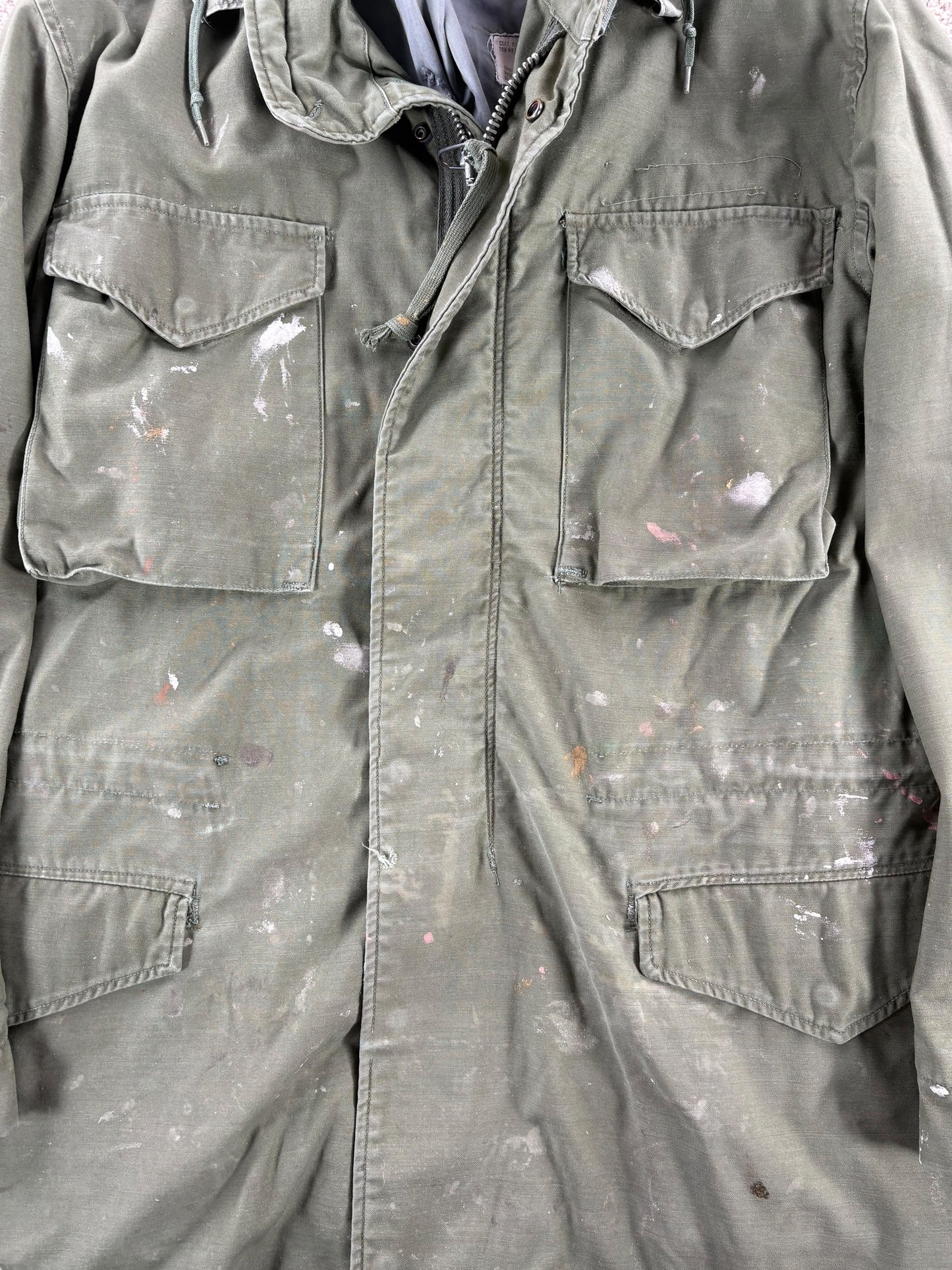 Paint Splatters on Vintage M65 Field Jacket W/ Paint Splatters SZ M