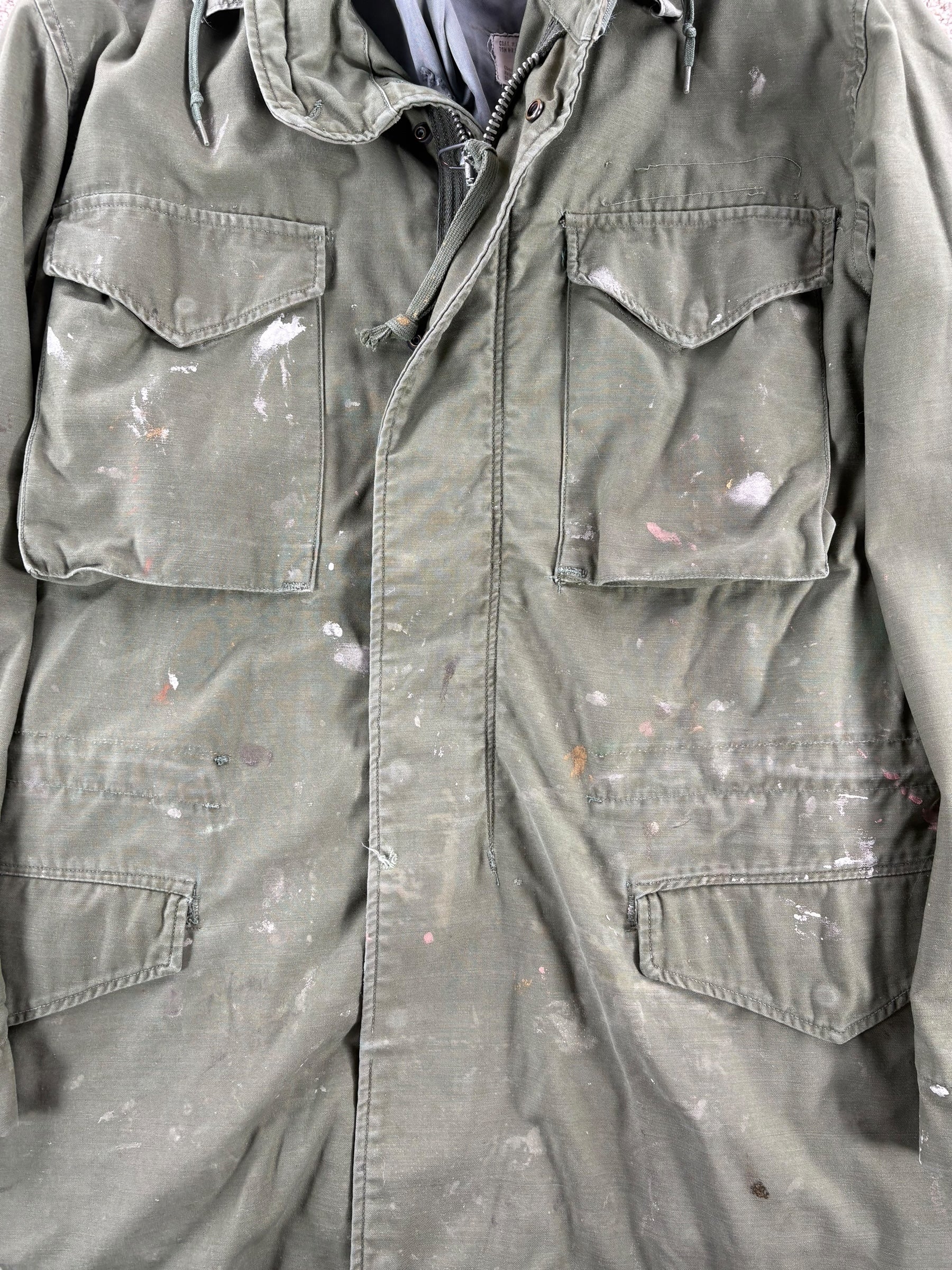 Paint Splatters on Vintage M65 Field Jacket W/ Paint Splatters SZ M