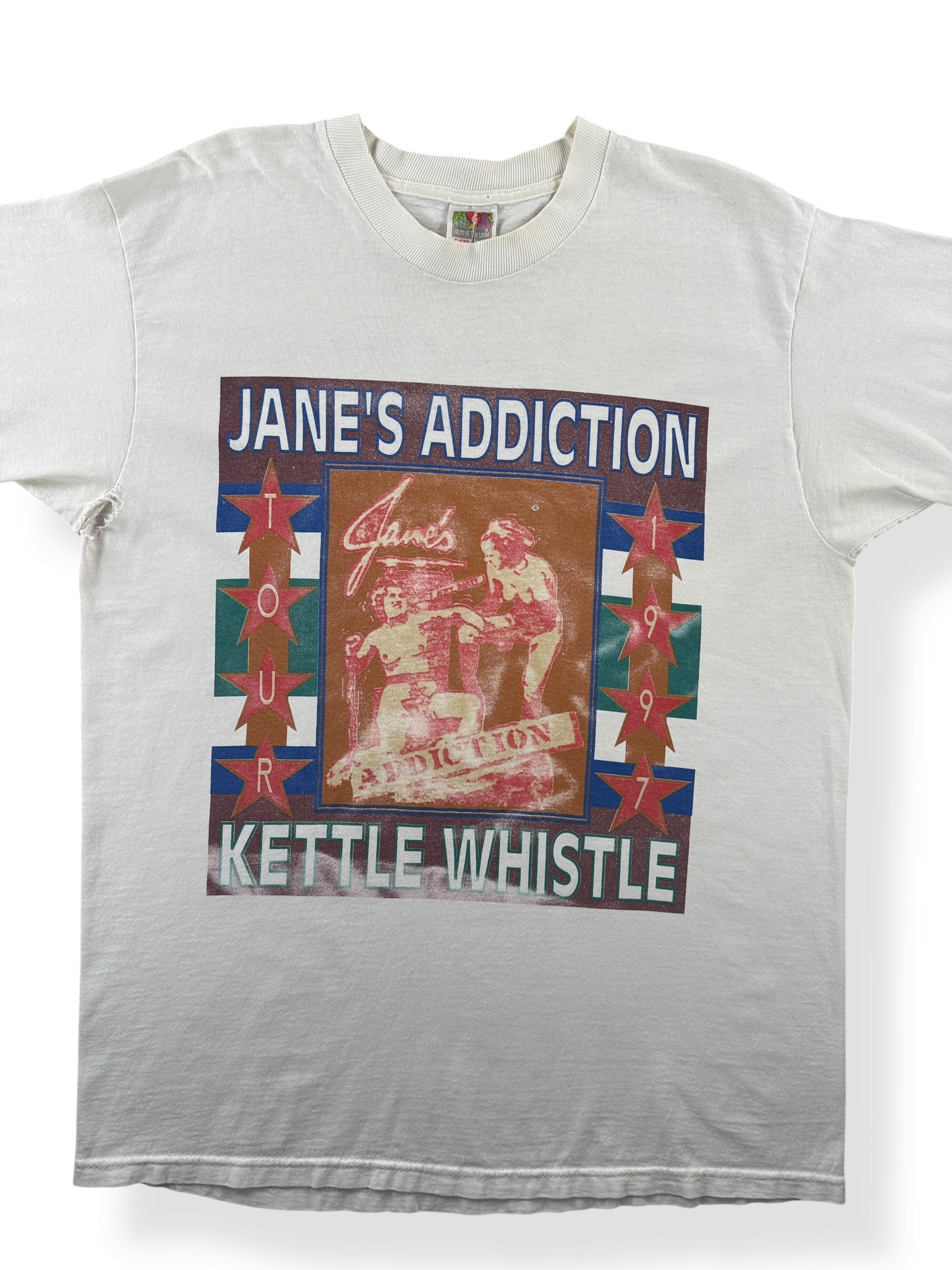 Front Close Up of Vintage 1997 Jane's Addiction Kettle Whistle Tour Tee SZ L