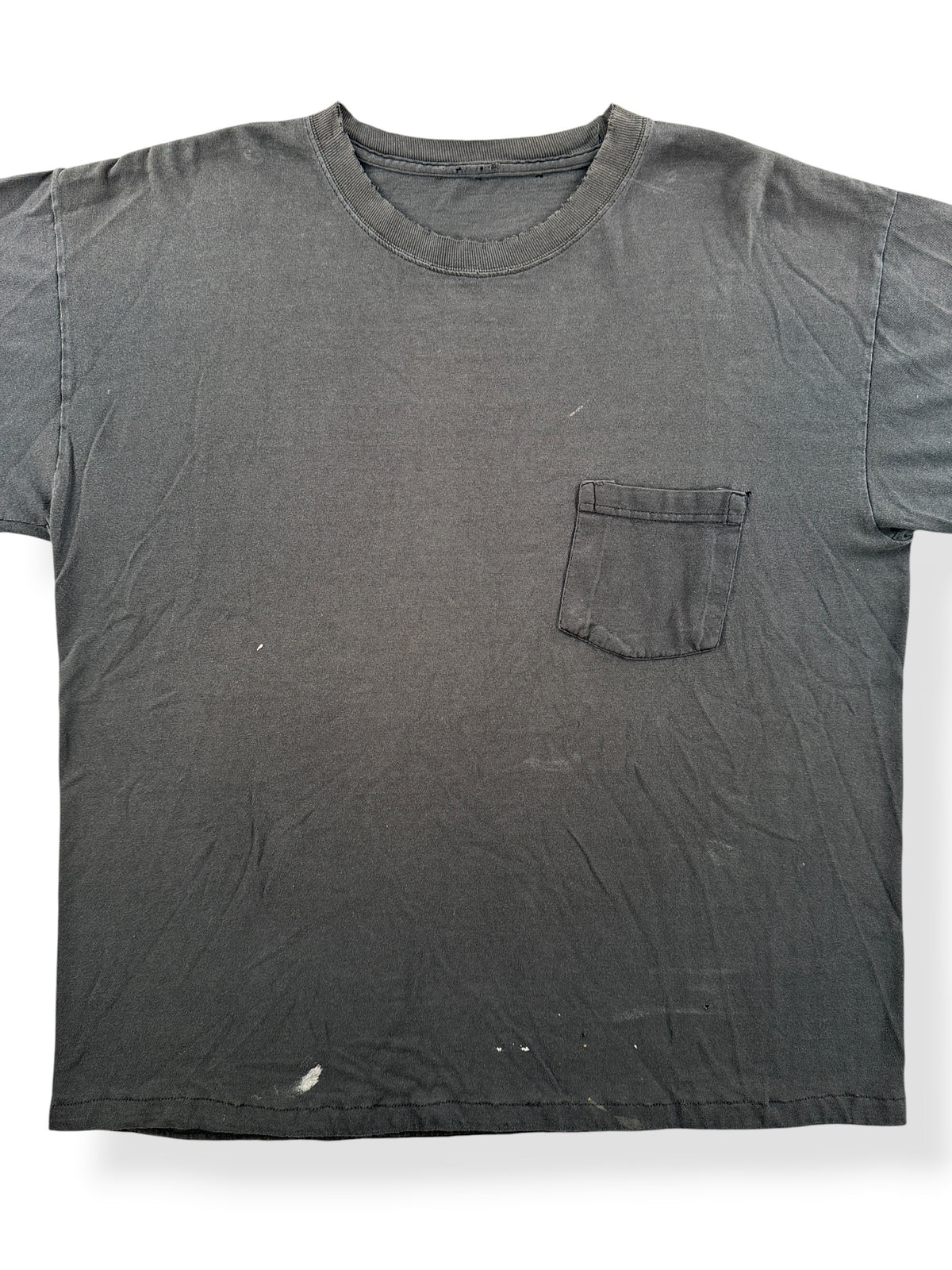 Close-up of Vintage Black Blank Pocket Tee SZ L
