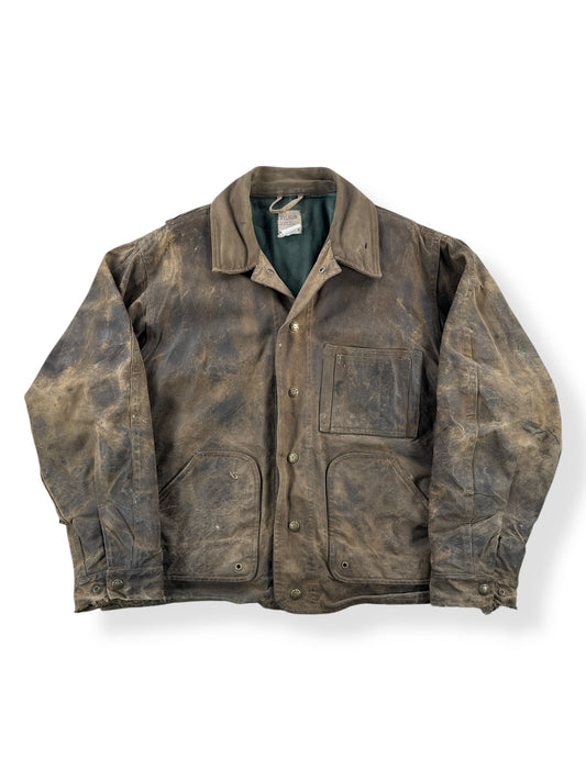 Front of Vintage Filson Style 621 Tin Cloth Field Jacket SZ L