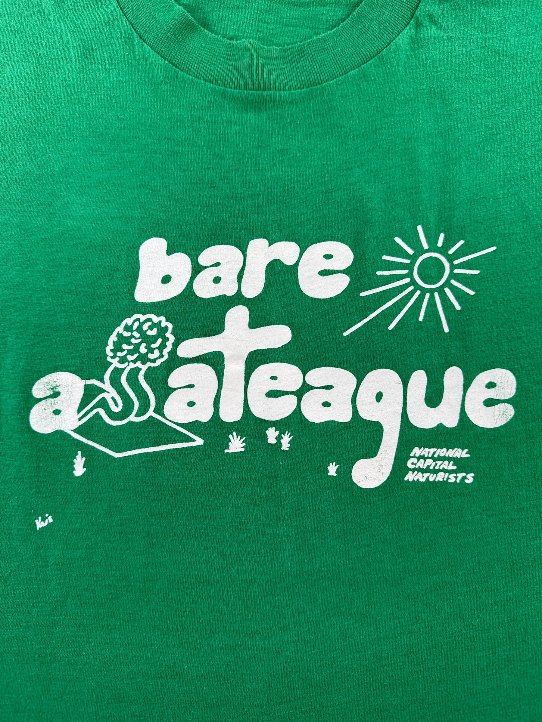 Graphic of Vintage 80s Bare Ass Naturists Tee SZ XL (Fits L)