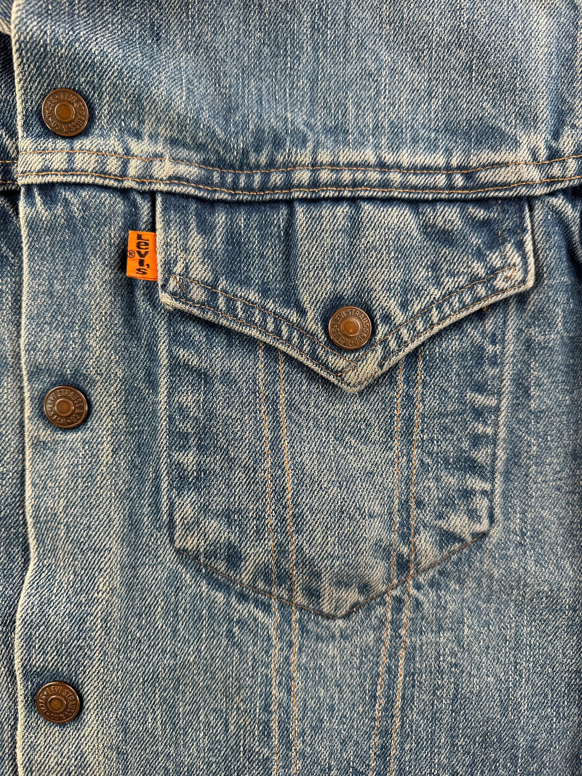 Levis orange tab on Vintage 70’s Orange Tab Levi’s Denim Jacket SZ S