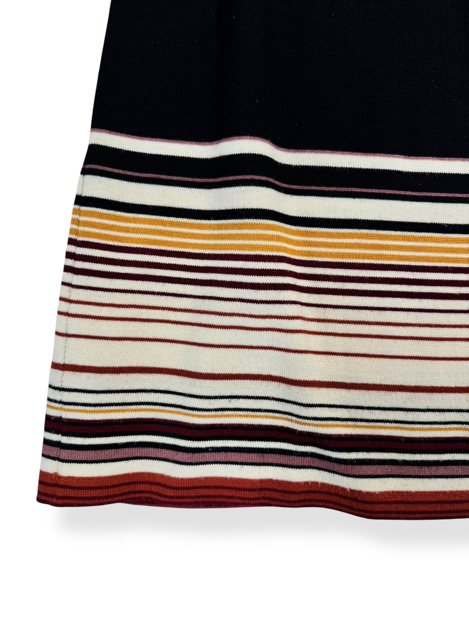 Stripe detail 70s Goldworm Wool Stripe Dress M-L