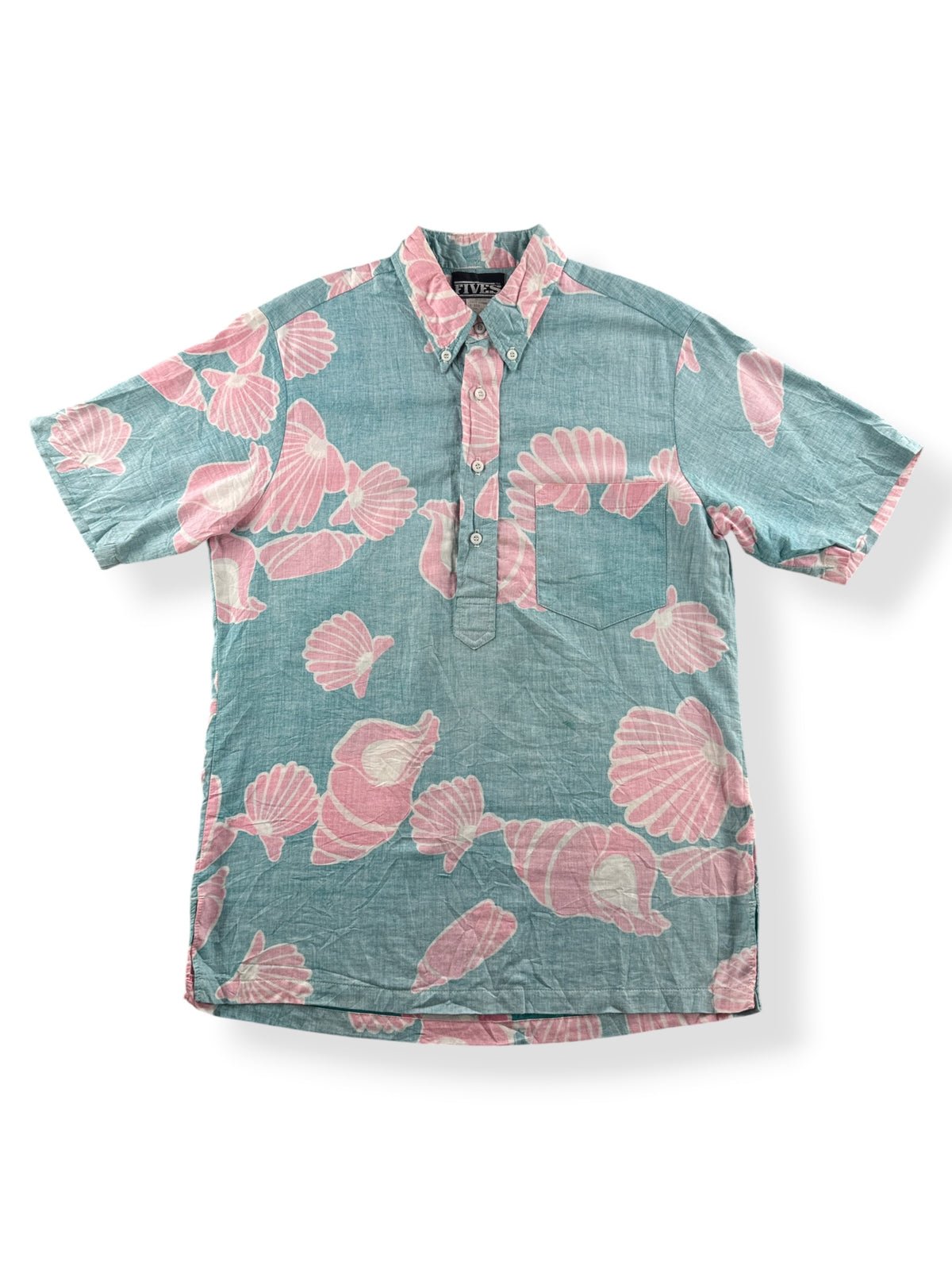 Front of Vintage Fives Cotton Aloha Shirt SZ S