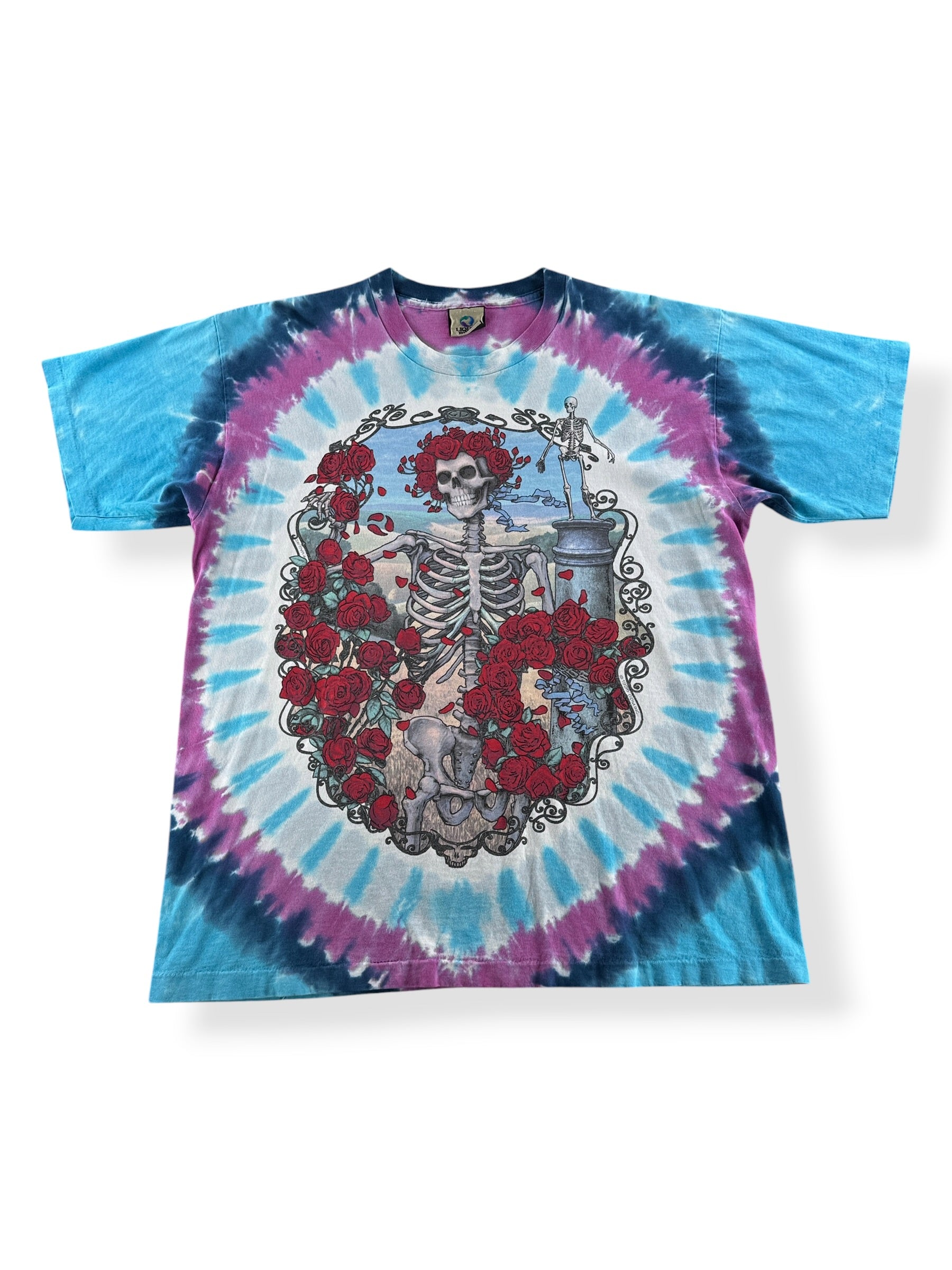 Front of Vintage Liquid Blue Grateful Dead 30 Years Bertha Tee SZ L