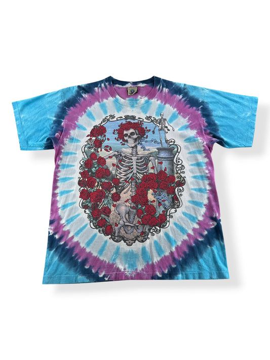 Front of Vintage Liquid Blue Grateful Dead 30 Years Bertha Tee SZ L