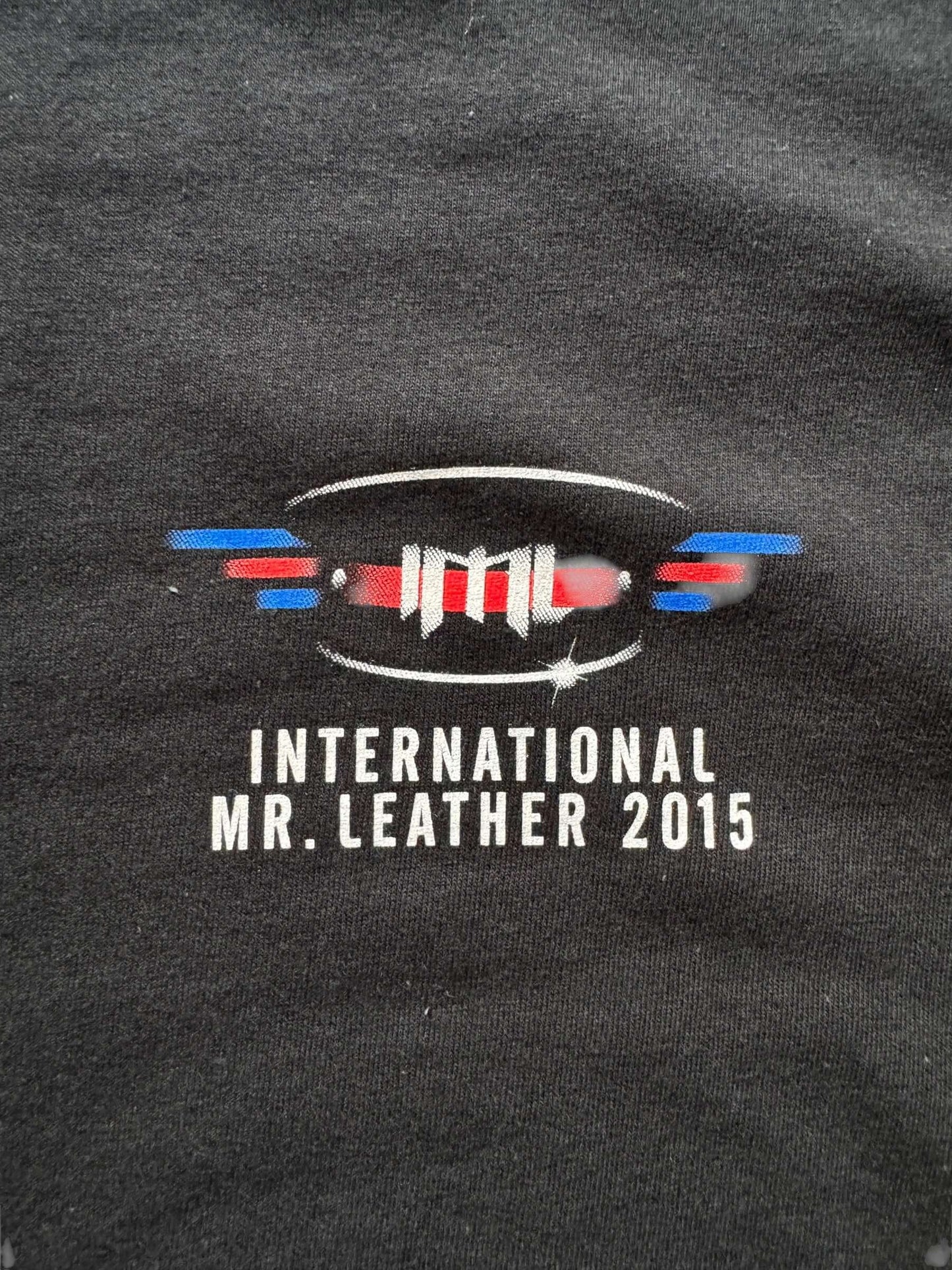 front graphic of 2015 International Mr. Leather Tee SZ XL