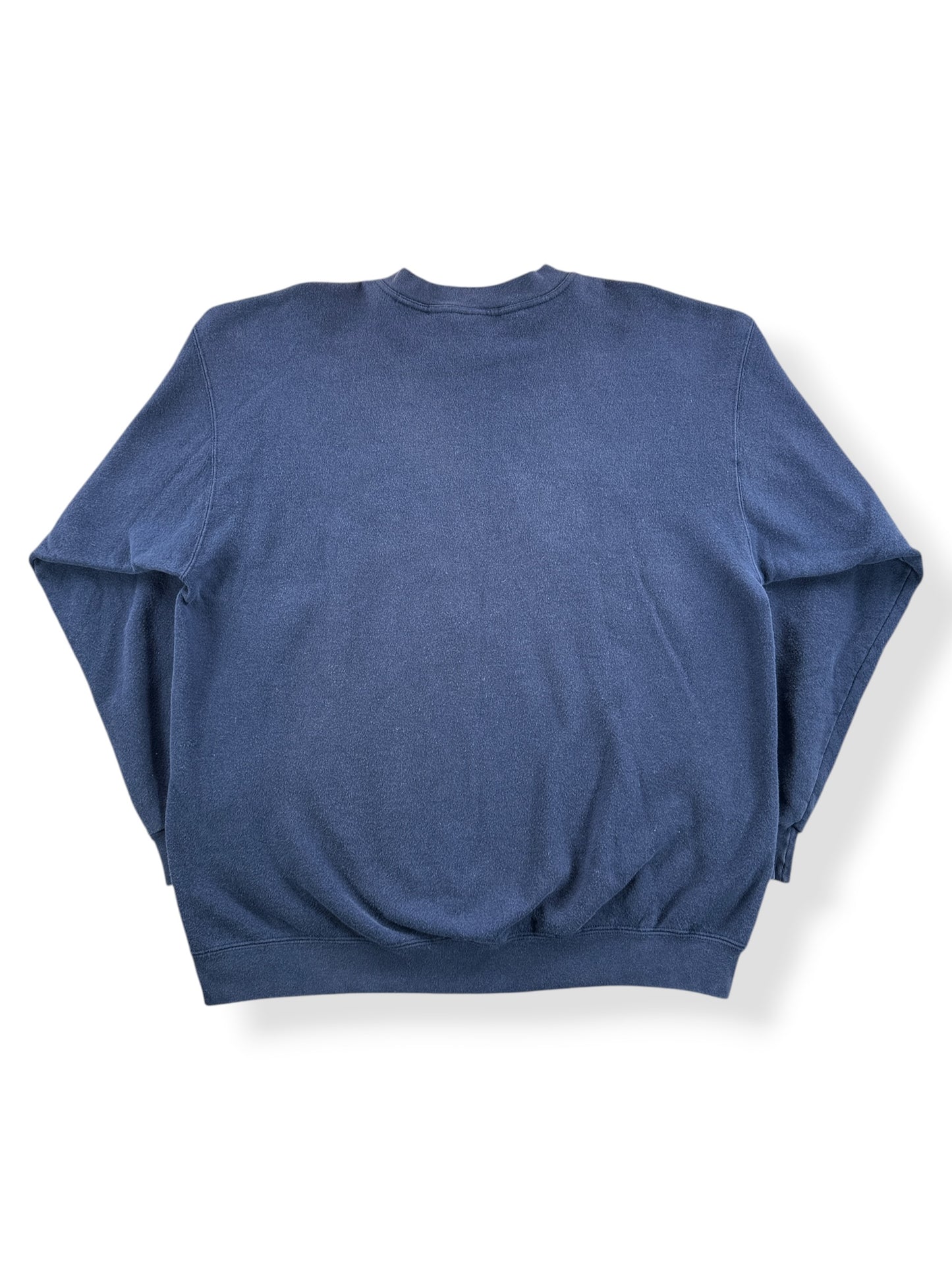 Back of Vintage Navy Nike Swish Crewneck SZ L
