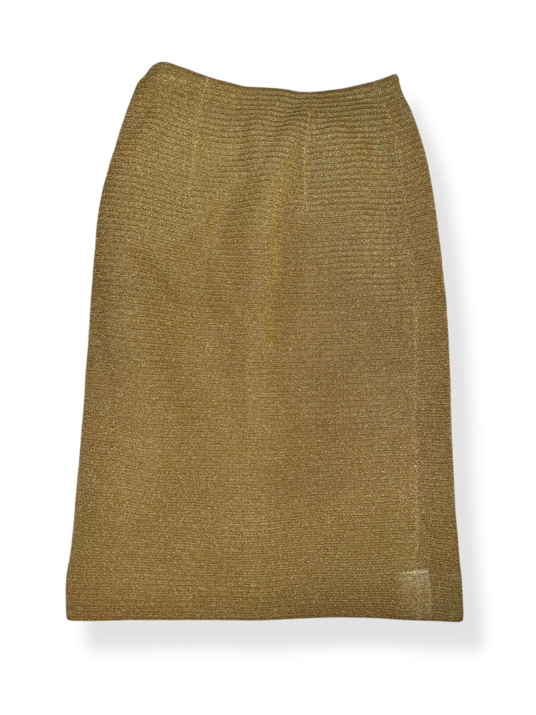 Back view of 1950s Gold Lurex Pencil Skirt M