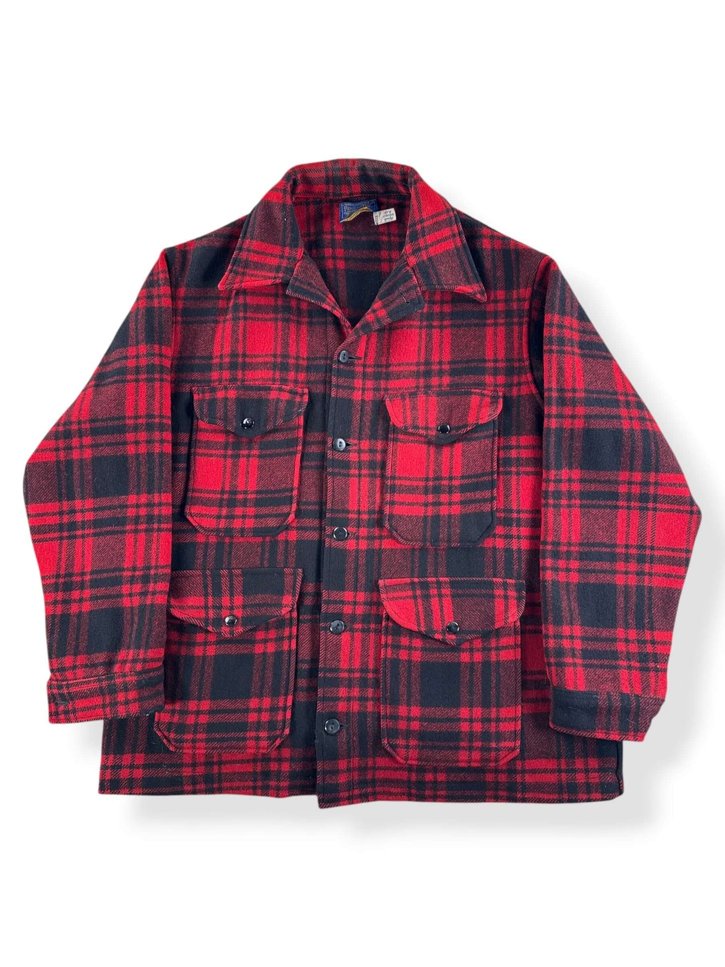Front of Vintage Pendleton Red & Black Cruiser Jacket SZ XL