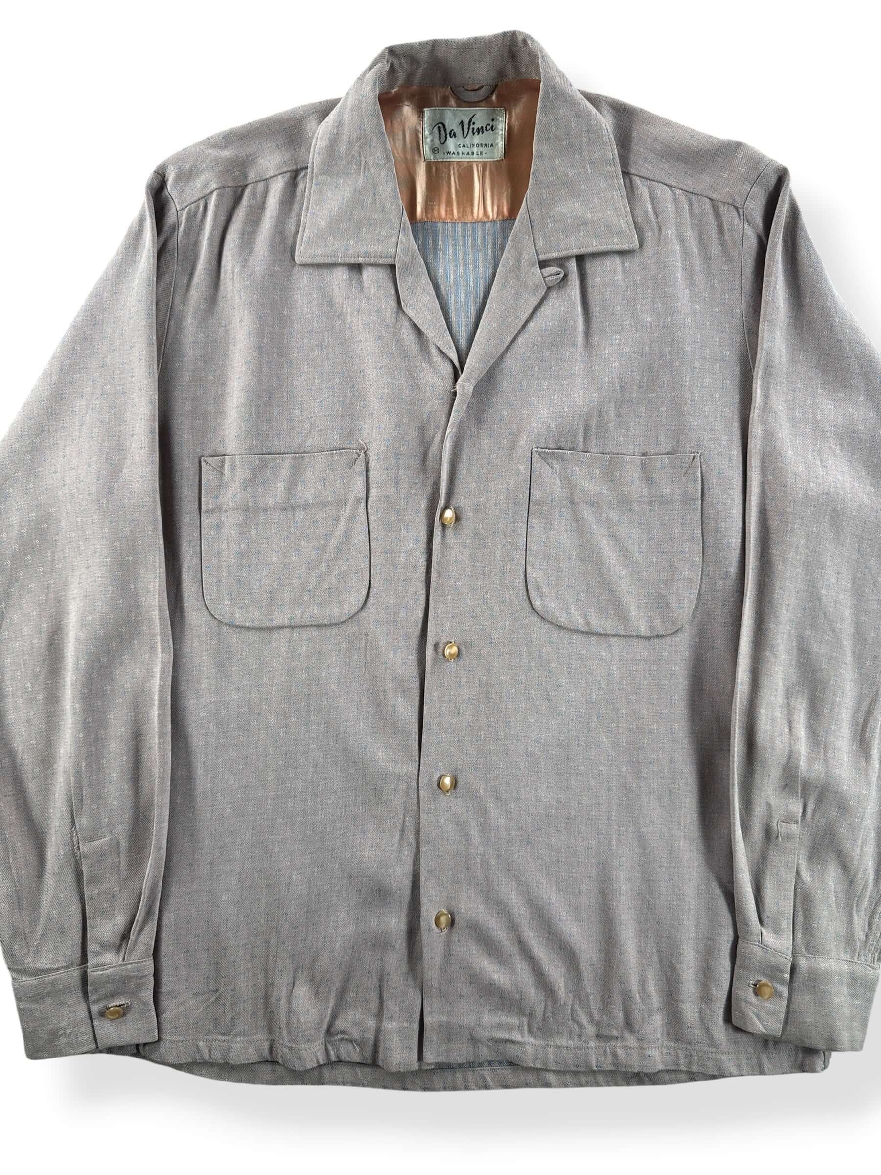 Front Close Up of Vintage Da Vinci Gabardine Loop Collar SZ M