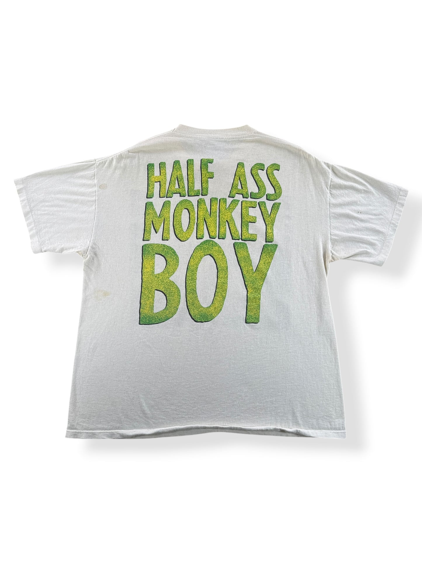 Back of Vintage Mother Love Bone Half Ass Monkey Boy Tee SZ XL (Fits L)